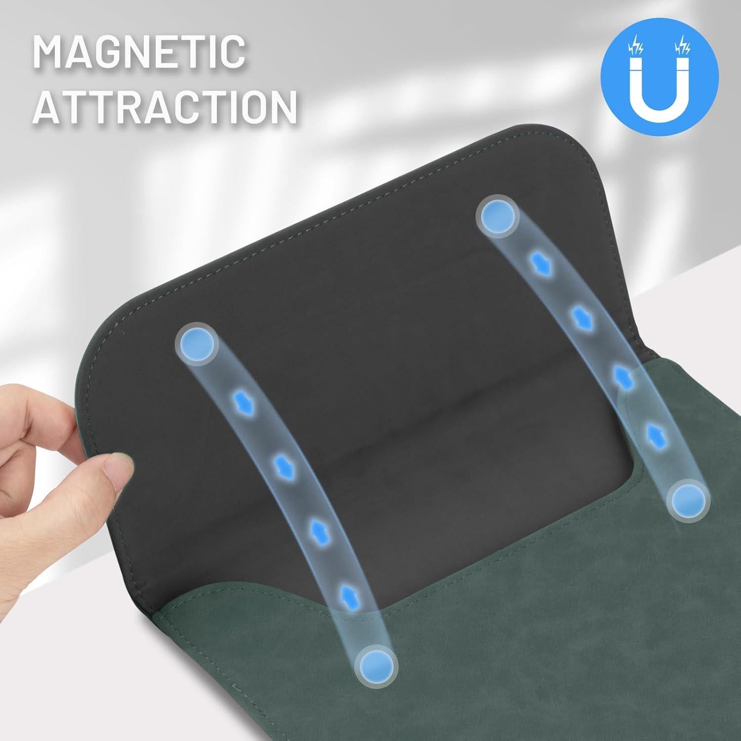 Funda para Laptop Allinside 13" Cuero Sintético Verde Oscuro