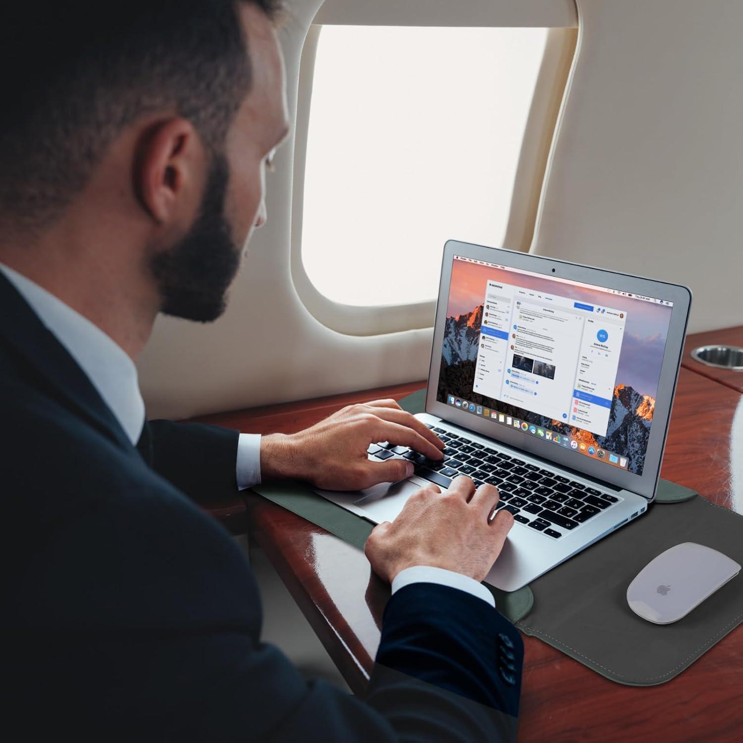 Funda para Laptop Allinside 13" Cuero Sintético Verde Oscuro