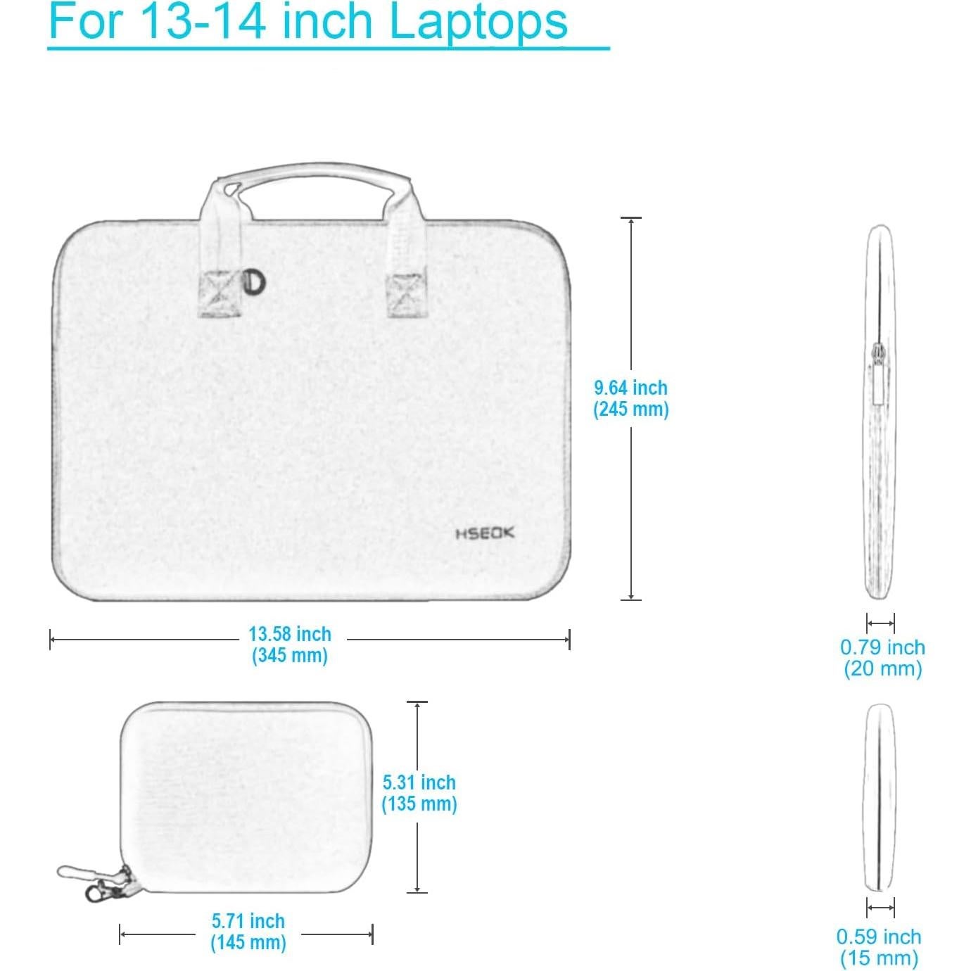 Funda para Laptop Hseok 14" Neopreno con Estuche Accesorios