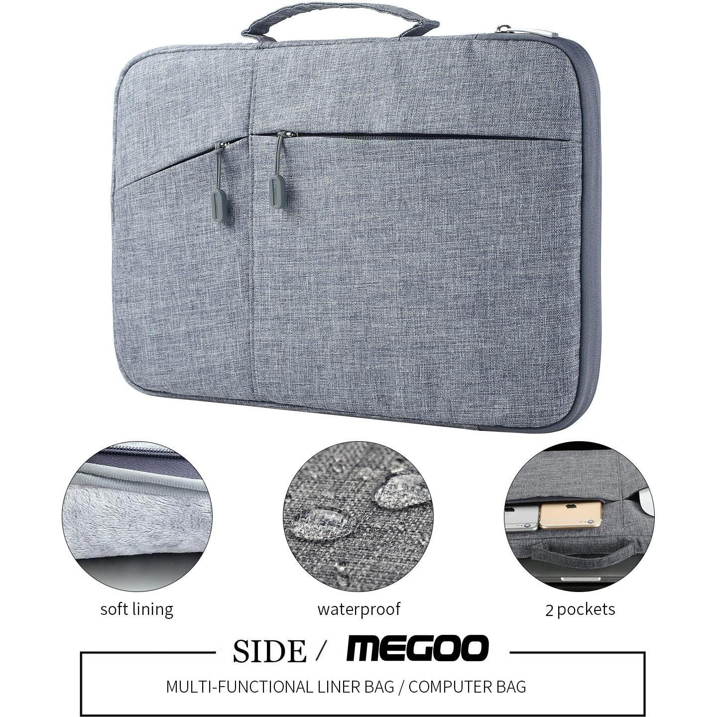 Funda para portátil Megoo 13.5" Gris con bolsa de accesorios