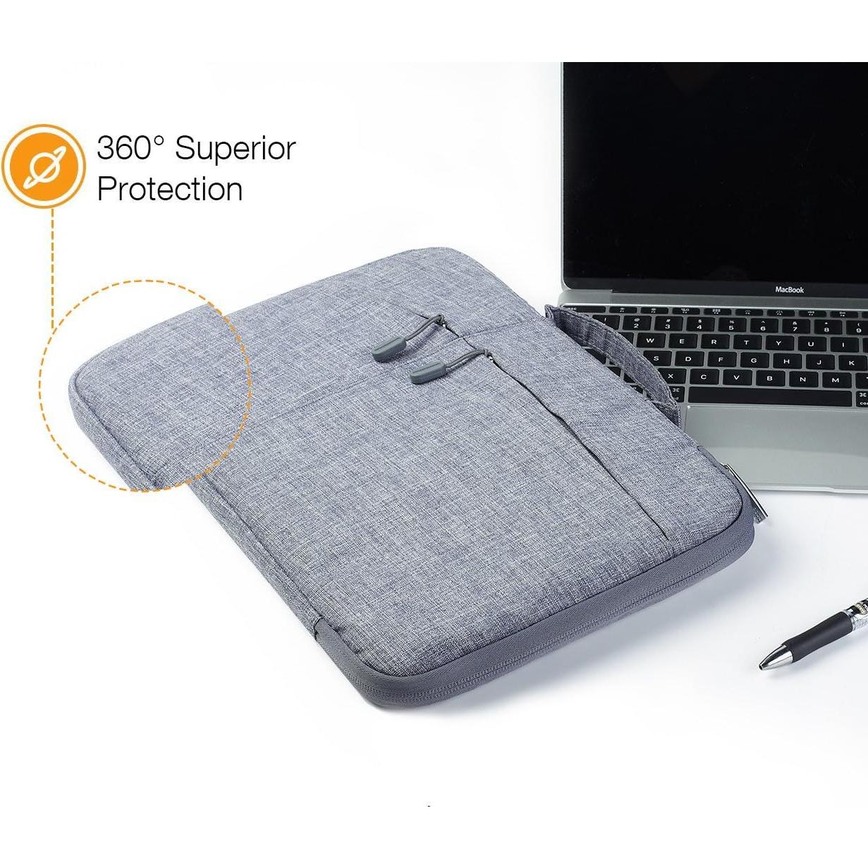 Funda para portátil Megoo 13.5" Gris con bolsa de accesorios