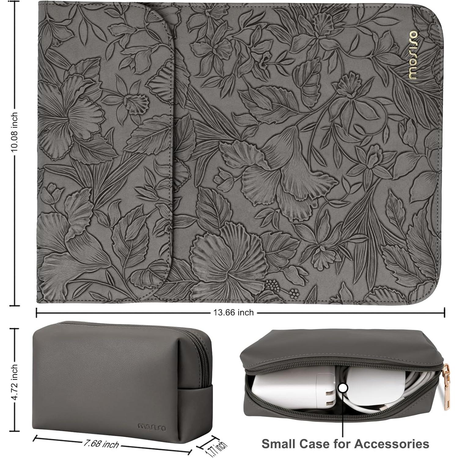 Funda para Laptop MOSISO 13" Gris PU con Bolsa Accesorios