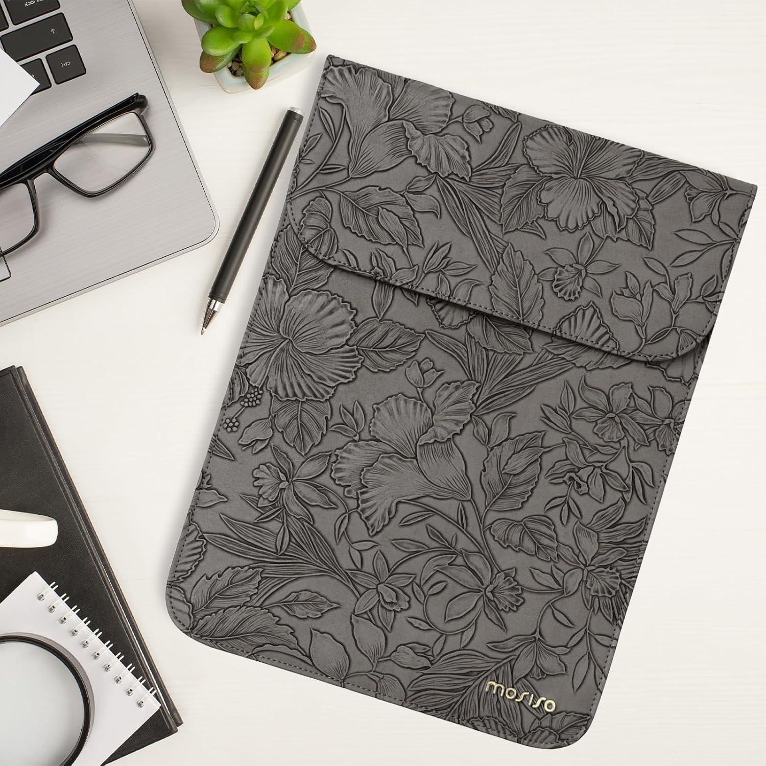 Funda para Laptop MOSISO 13" Gris PU con Bolsa Accesorios