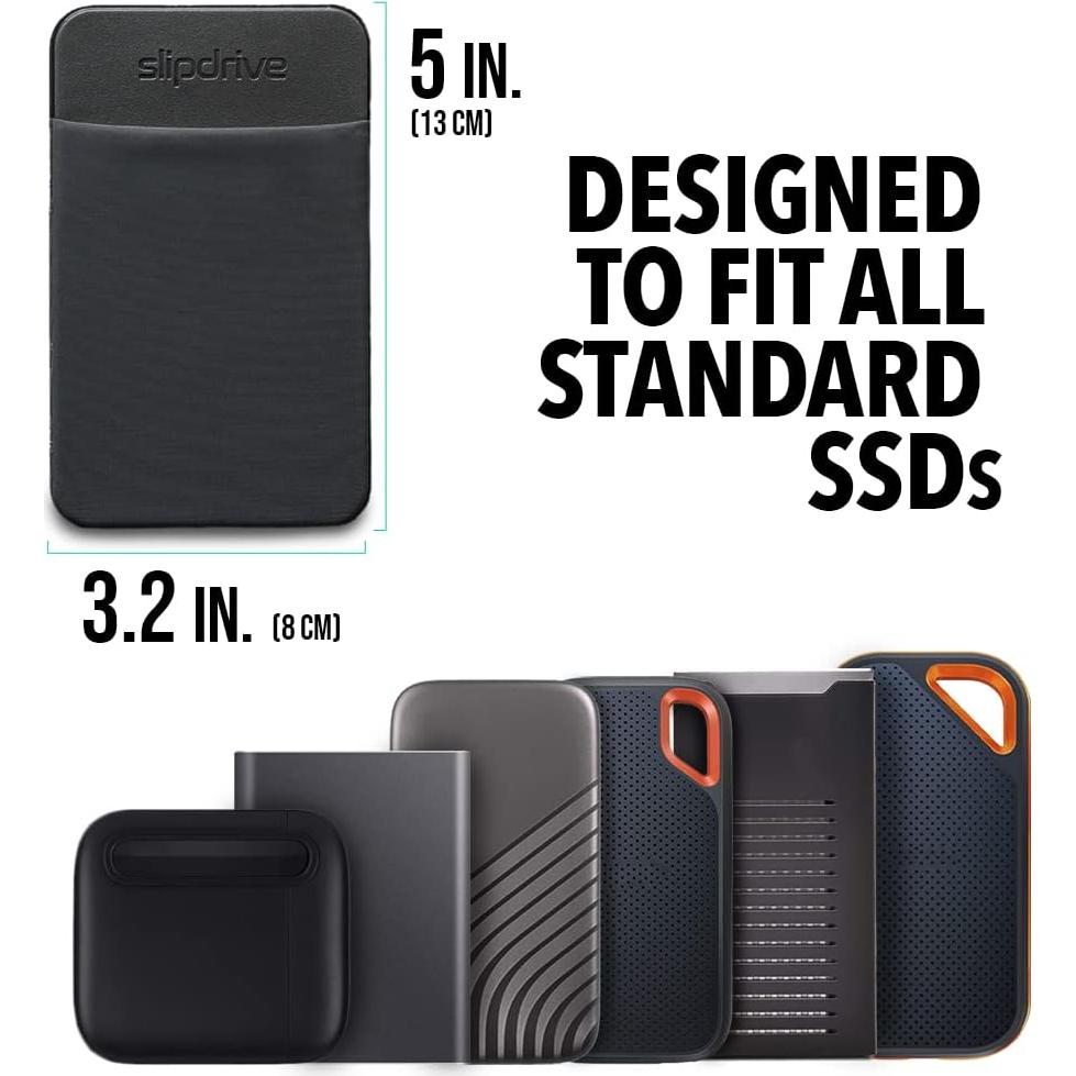 Funda Portátil para Disco Duro SSD Slipdrive - Negra - Compacta