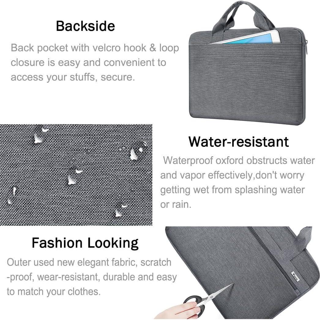 Bolsa para Laptop Voova 13-14 Pulgadas Gris, Funda Impermeable
