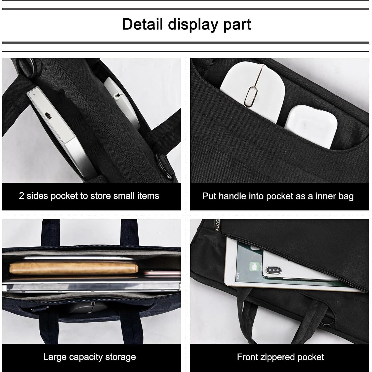 Bolsa para Laptop Voova 13-14 Pulgadas Impermeable Negra