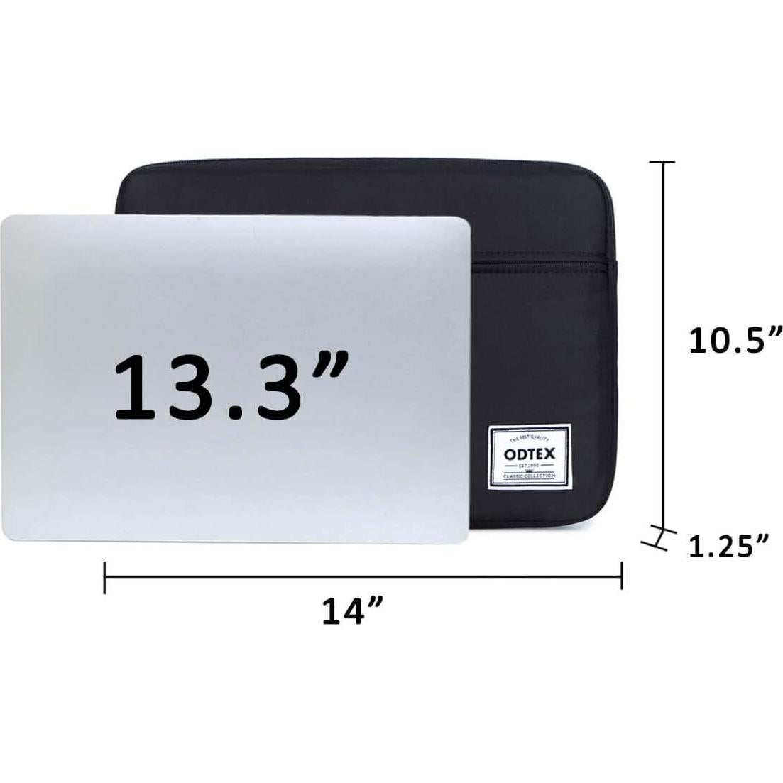 Funda acolchada para laptop ODTEX 13-14" negra con estuche