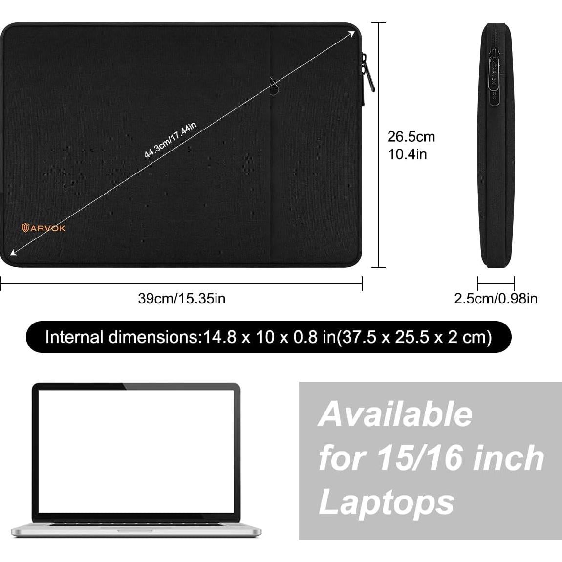 Funda para Laptop ARVOK 15-15.6" Resistente al Agua Negra