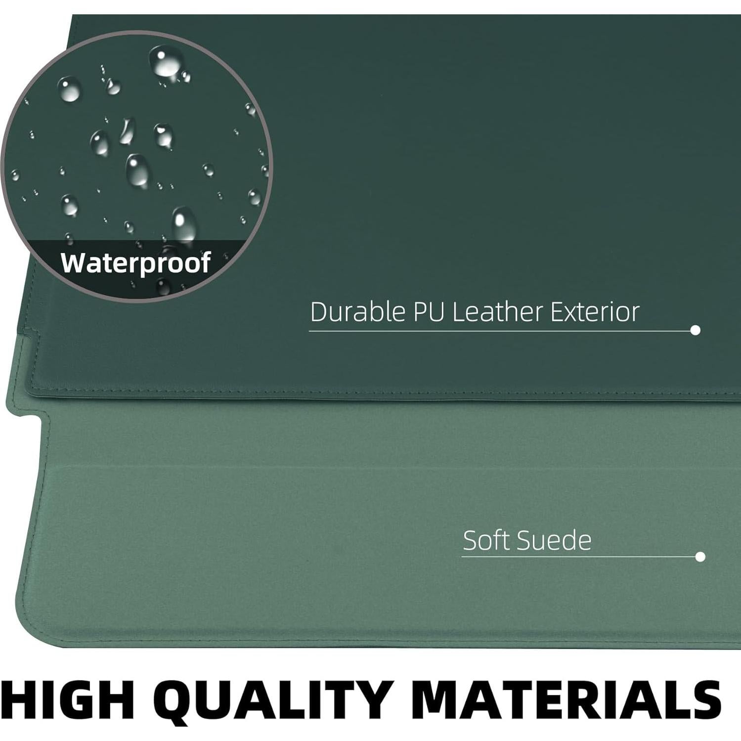 Funda para Laptop 15.6" Cuero PU Verde con Soporte SOMEI