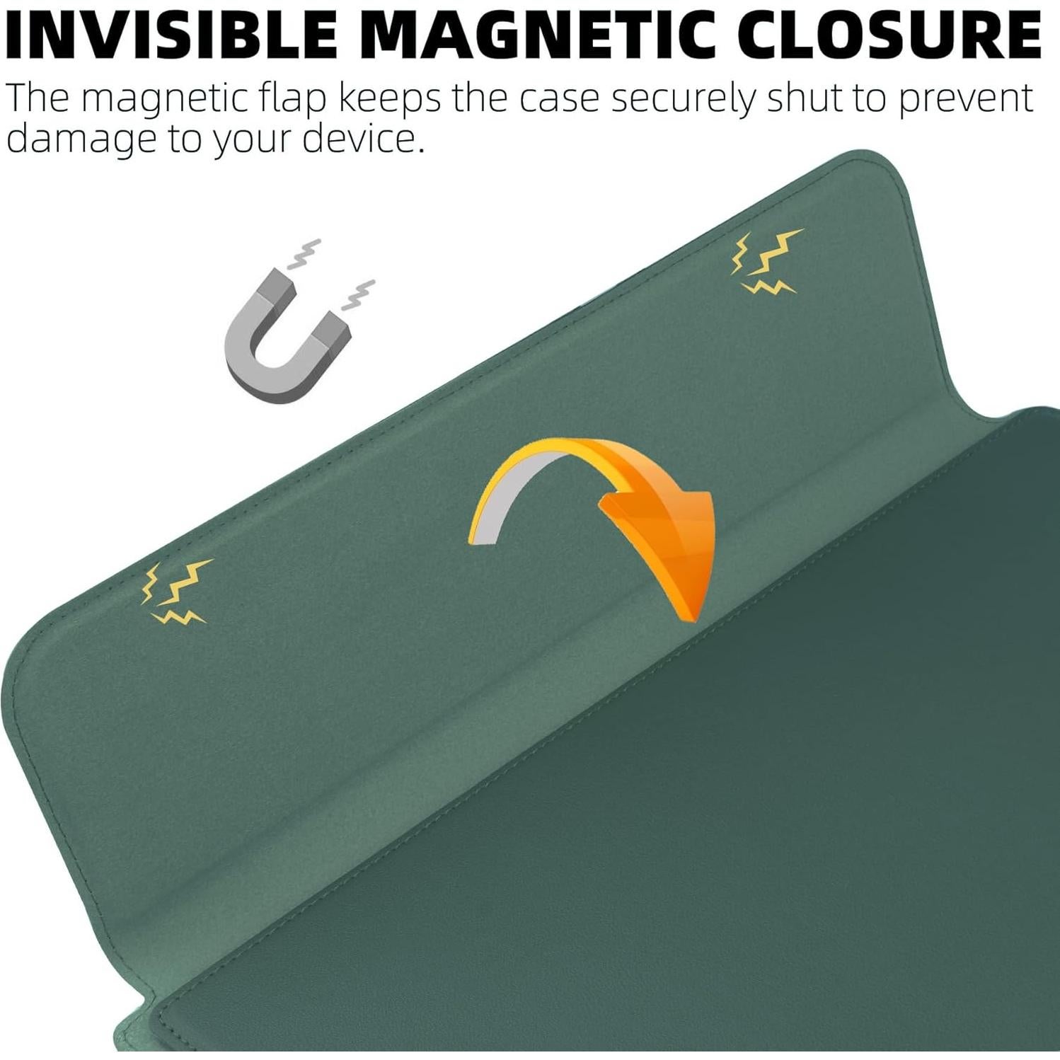 Funda para Laptop 15.6" Cuero PU Verde con Soporte SOMEI