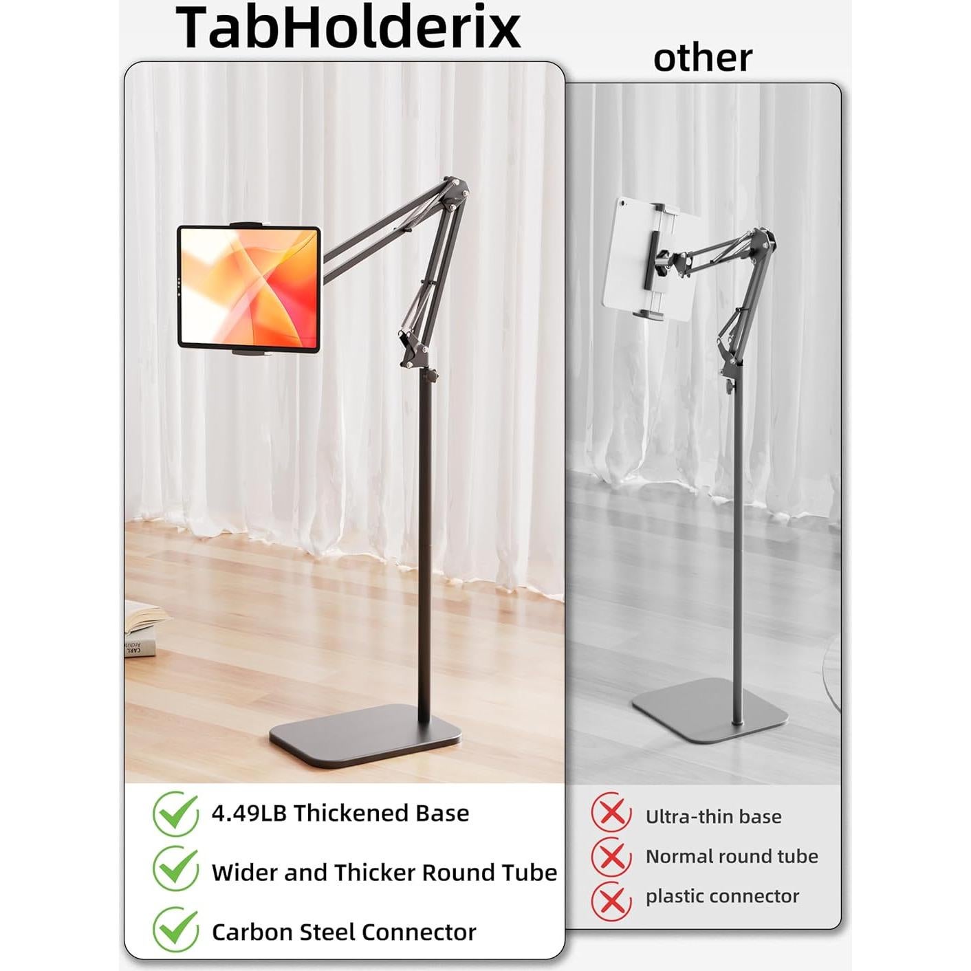 Soporte de Piso para Tableta TabHolderix Ajustable 69.85-150.18 cm