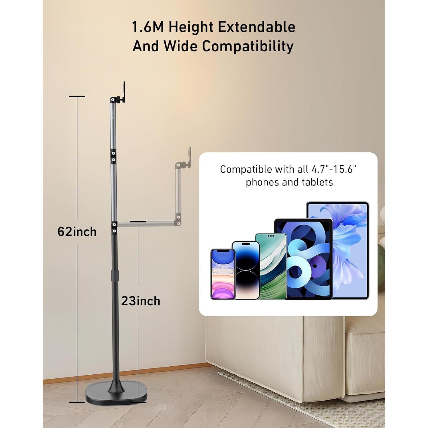 Soporte de Piso Magnético TELESIN para Teléfonos y Tablets 1.6M