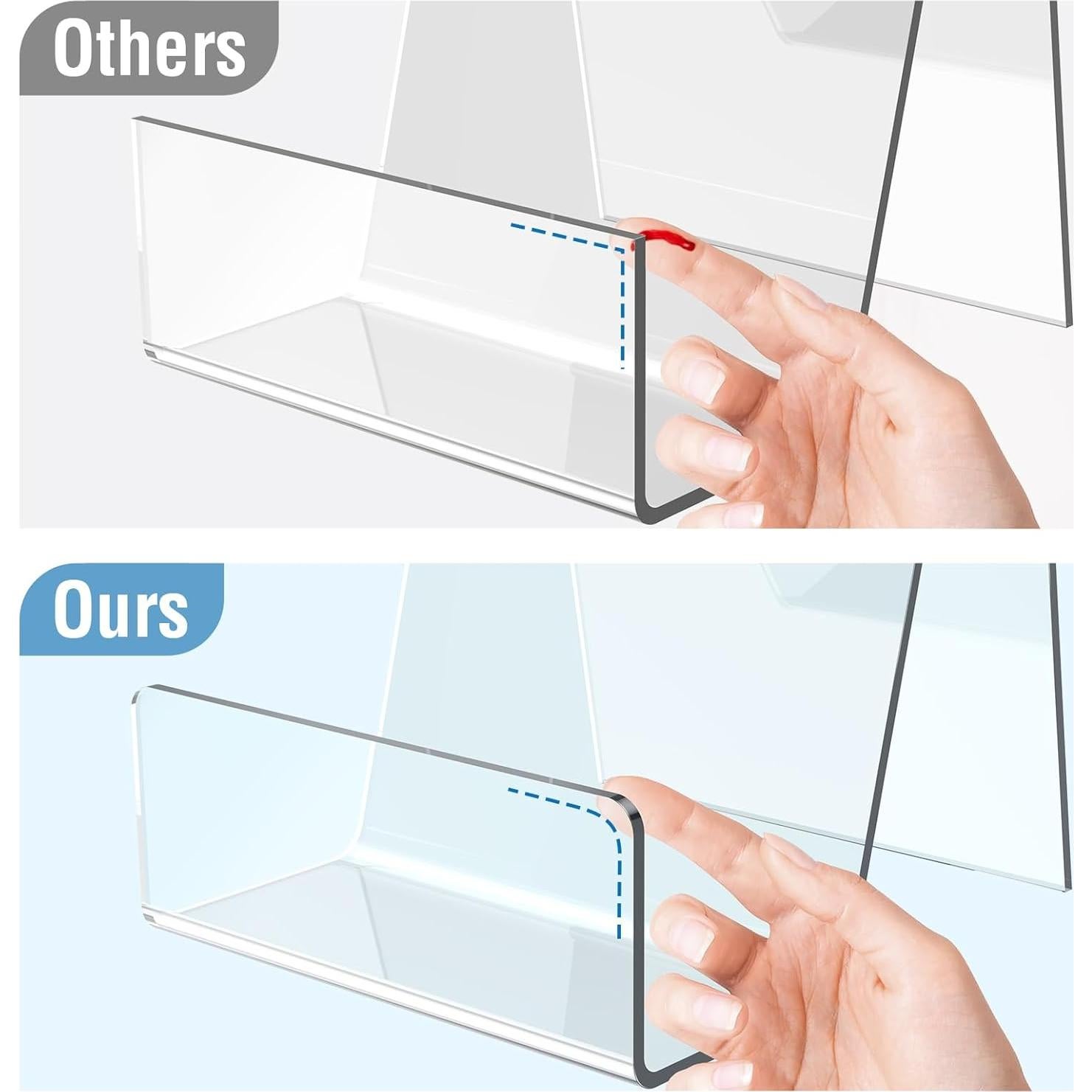 Paquete de 6 Soportes de Libro Acrílico Aredpoook 10cm