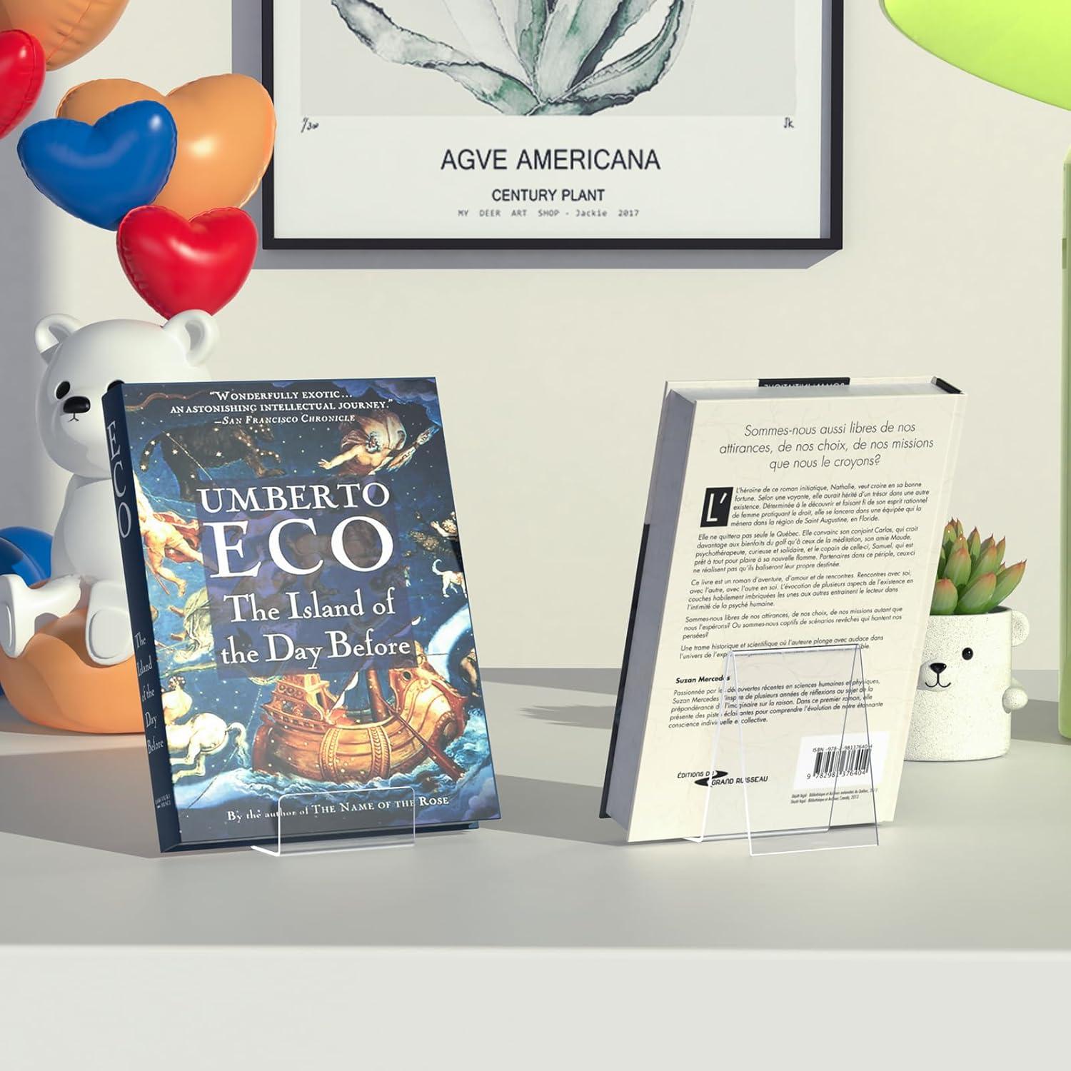 Paquete de 6 Soportes de Libro Acrílico Aredpoook 10cm