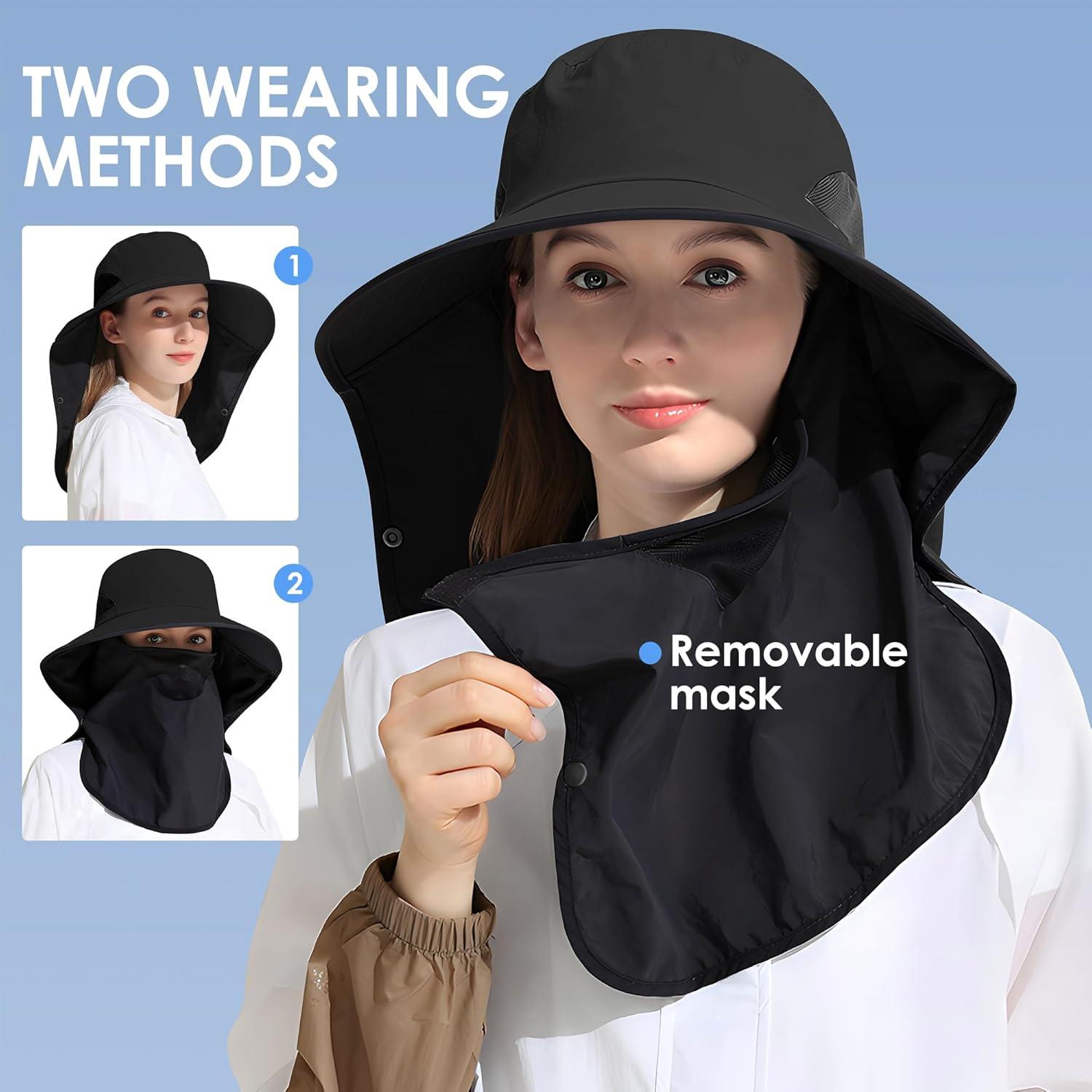 Sombrero de Sol UPF 50+ con Flap Desmontable para Pesca