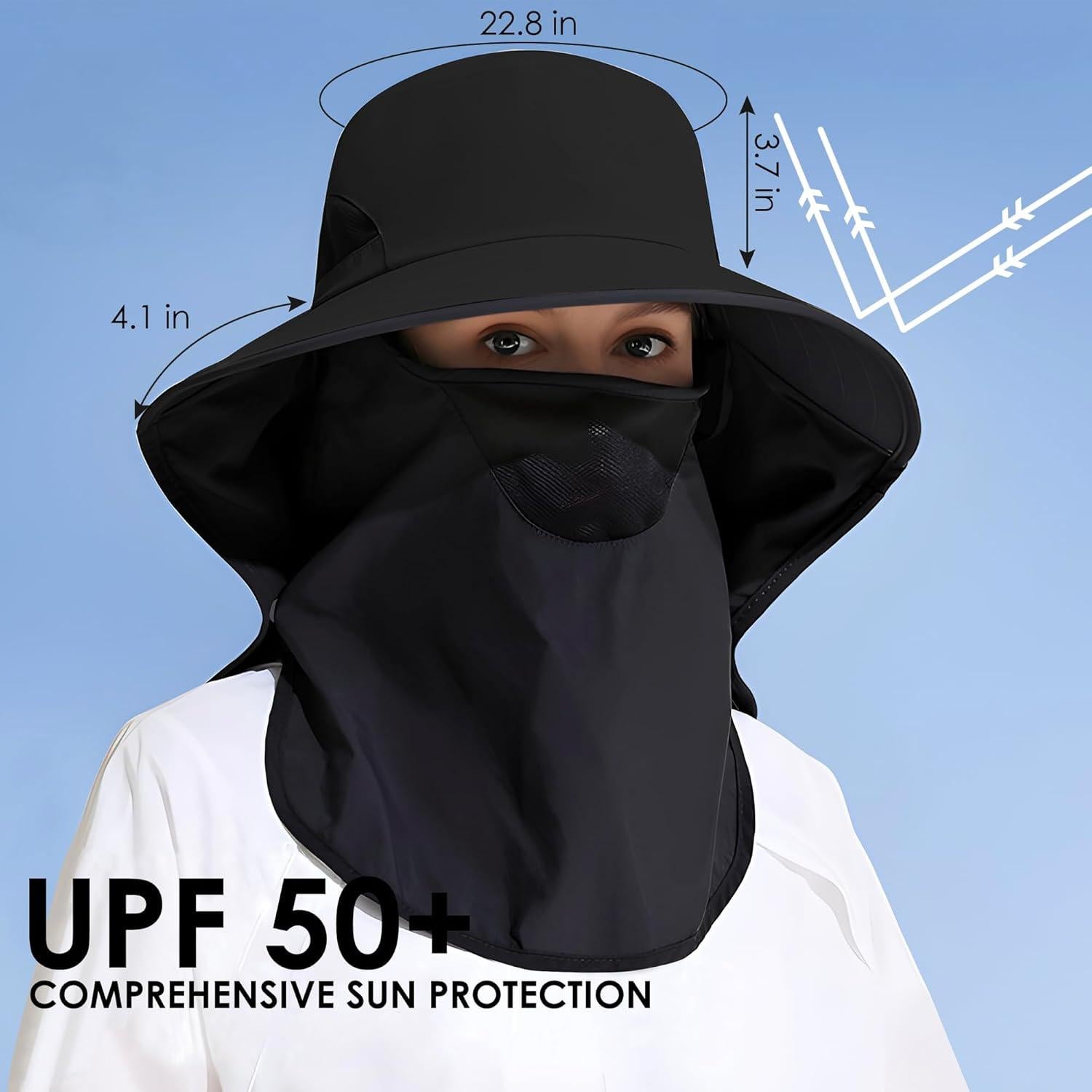 Sombrero de Sol UPF 50+ con Flap Desmontable para Pesca