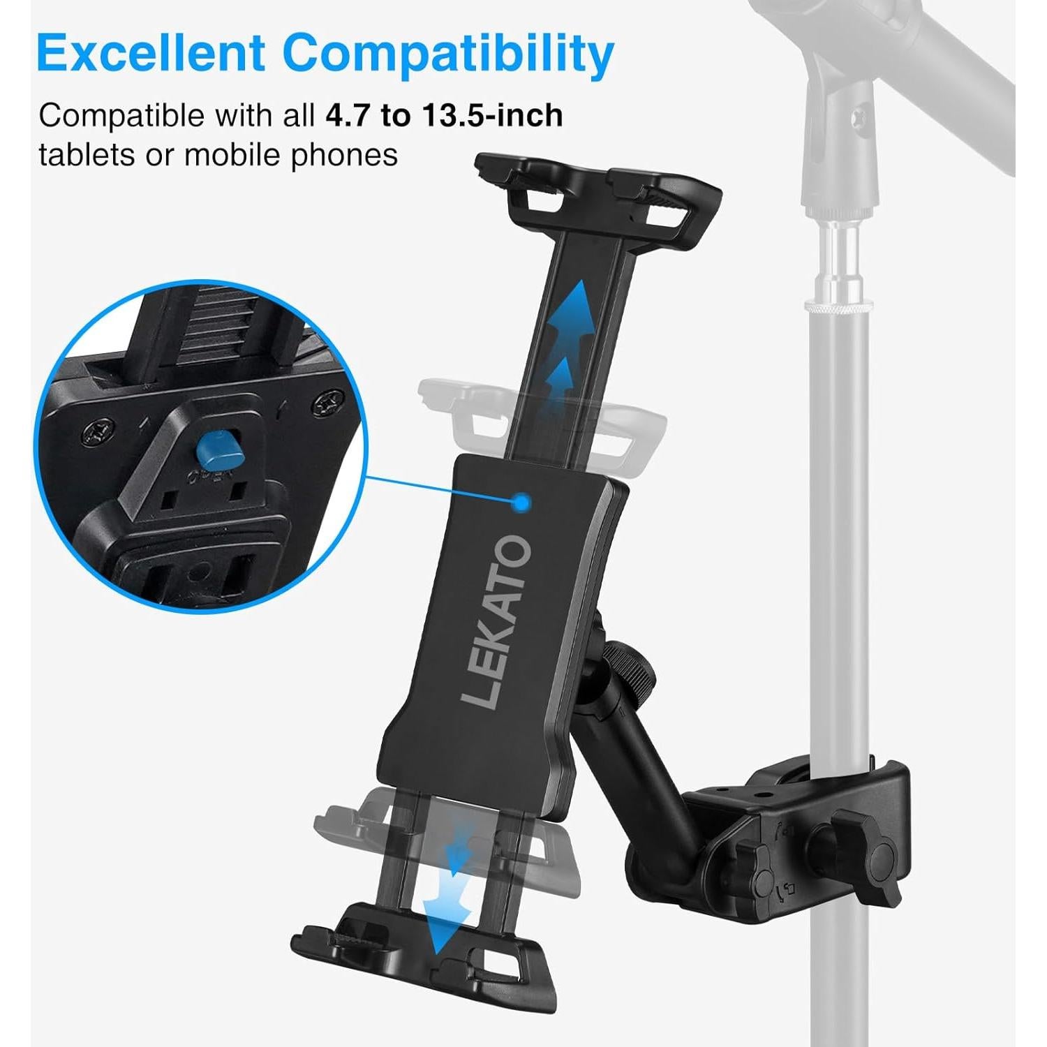 Soporte de Tableta LEKATO Ajustable para Teléfonos y Tablets 4.7-13.5"