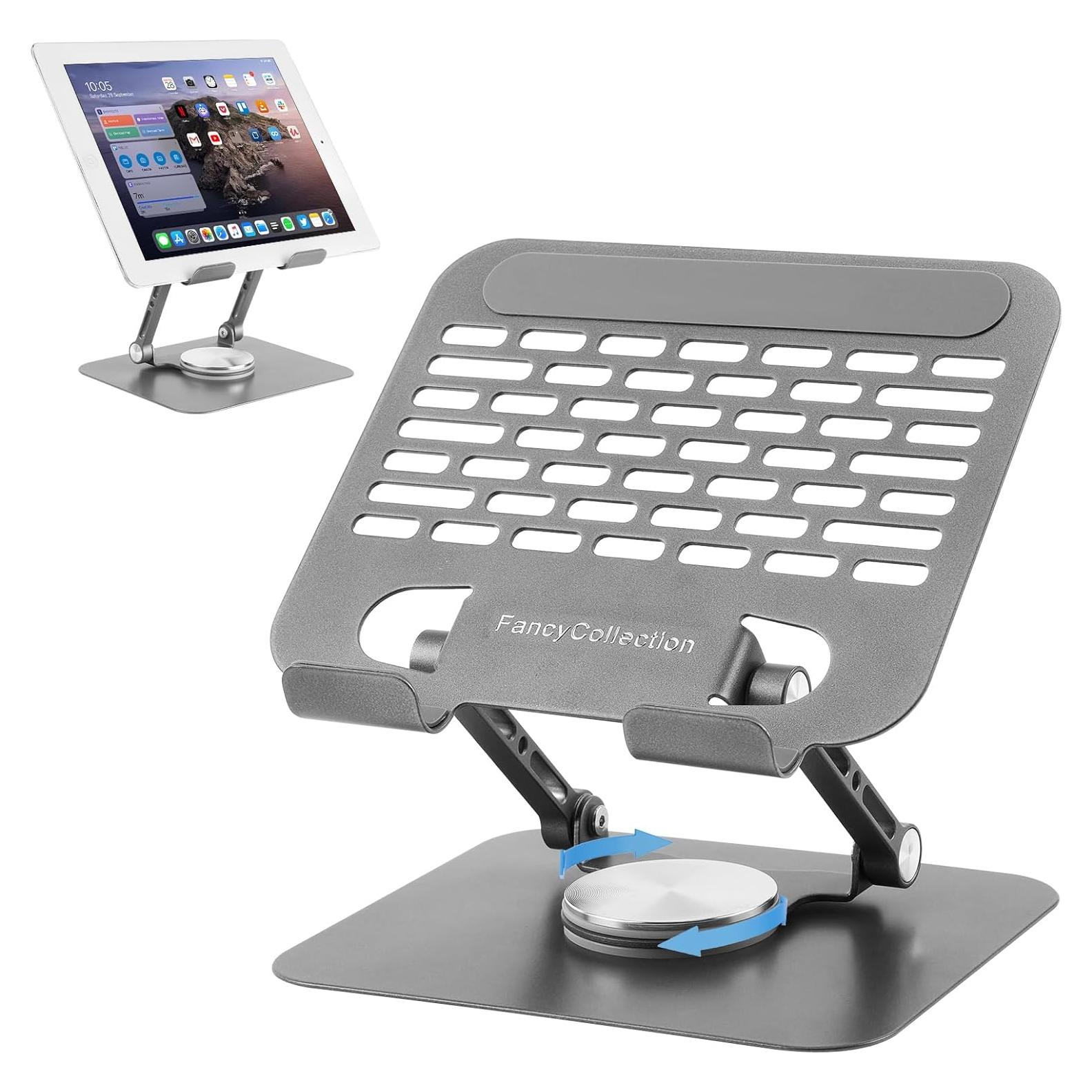 Soporte de Tableta Ajustable FancyCollection 360° Aluminio Gris
