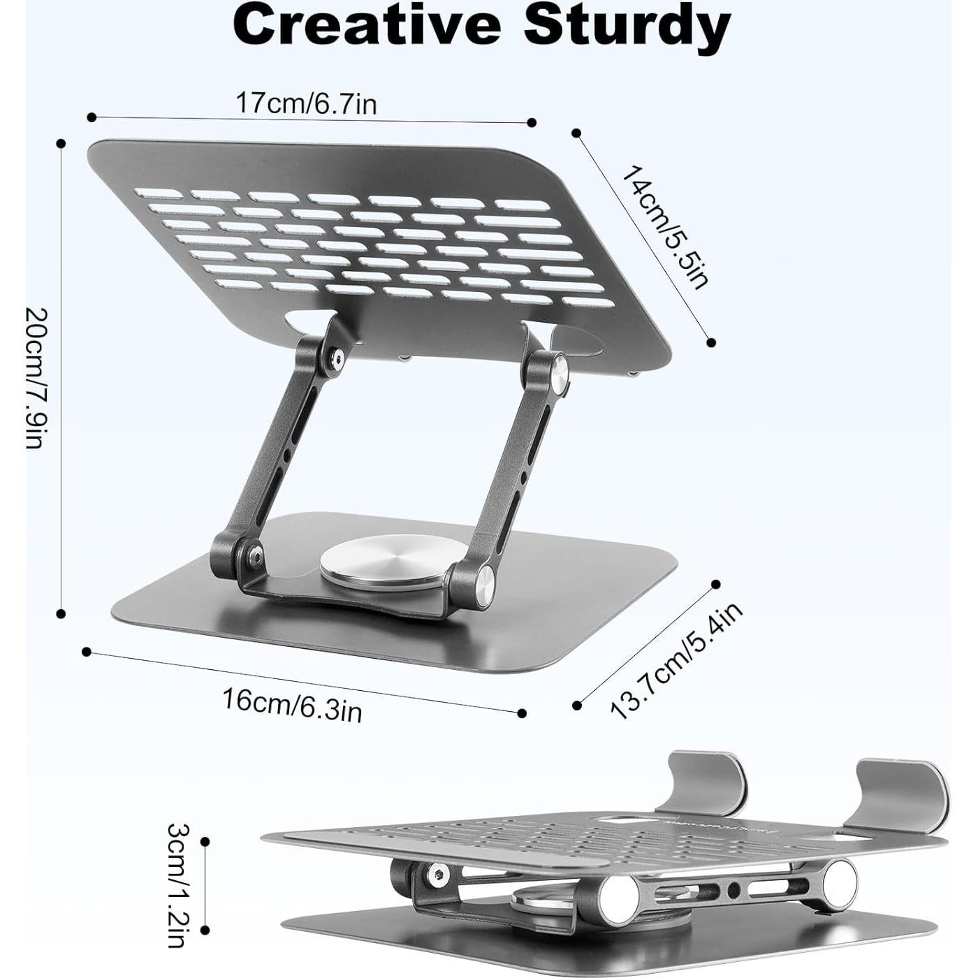 Soporte de Tableta Ajustable FancyCollection 360° Aluminio Gris