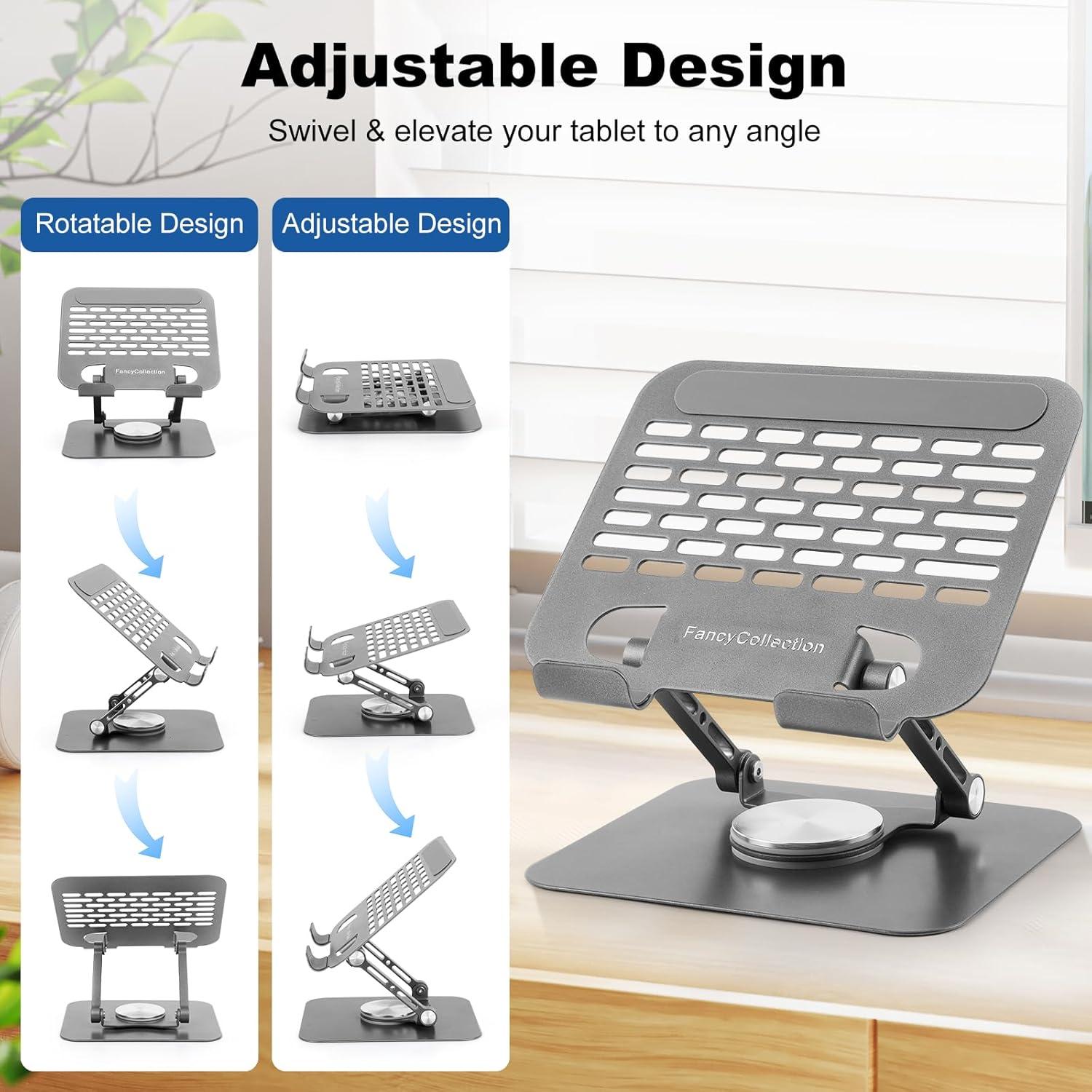 Soporte de Tableta Ajustable FancyCollection 360° Aluminio Gris