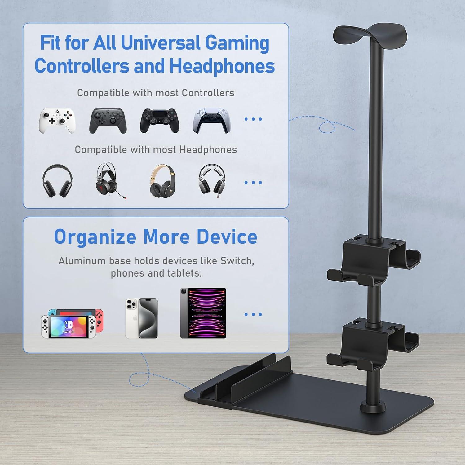 Soporte para Auriculares y Controladores MANMUVIMO - 1 Auricular + 4 Controladores