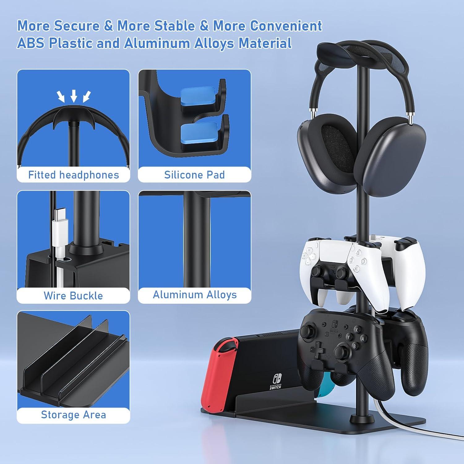 Soporte para Auriculares y Controladores MANMUVIMO - 1 Auricular + 4 Controladores