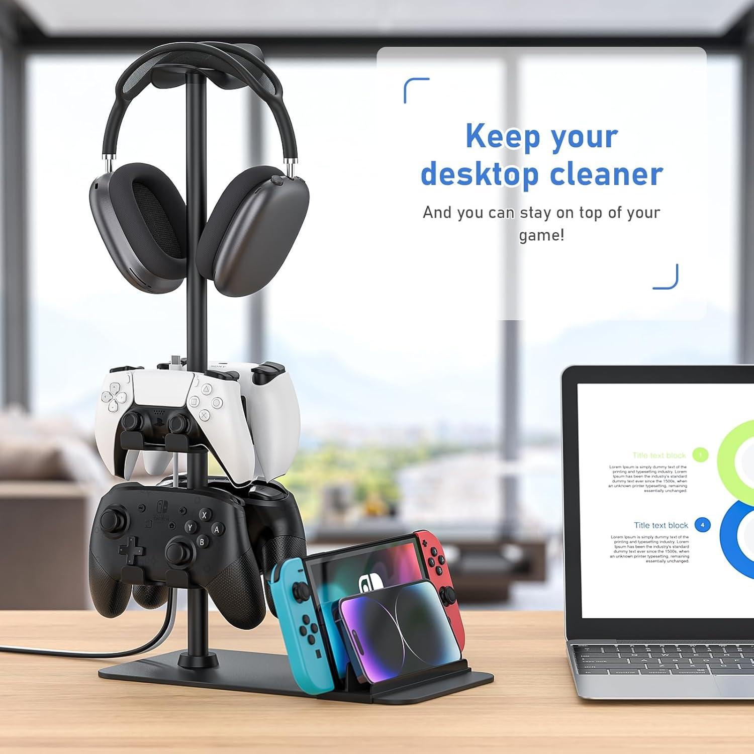 Soporte para Auriculares y Controladores MANMUVIMO - 1 Auricular + 4 Controladores