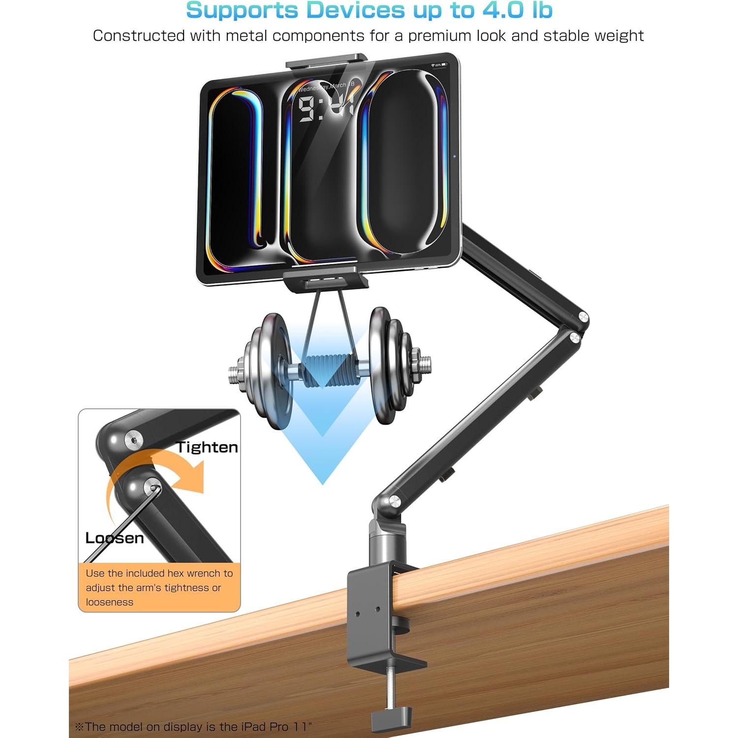 Soporte de brazo para tabletas y monitores KUUVAN 15.6"-17.3"