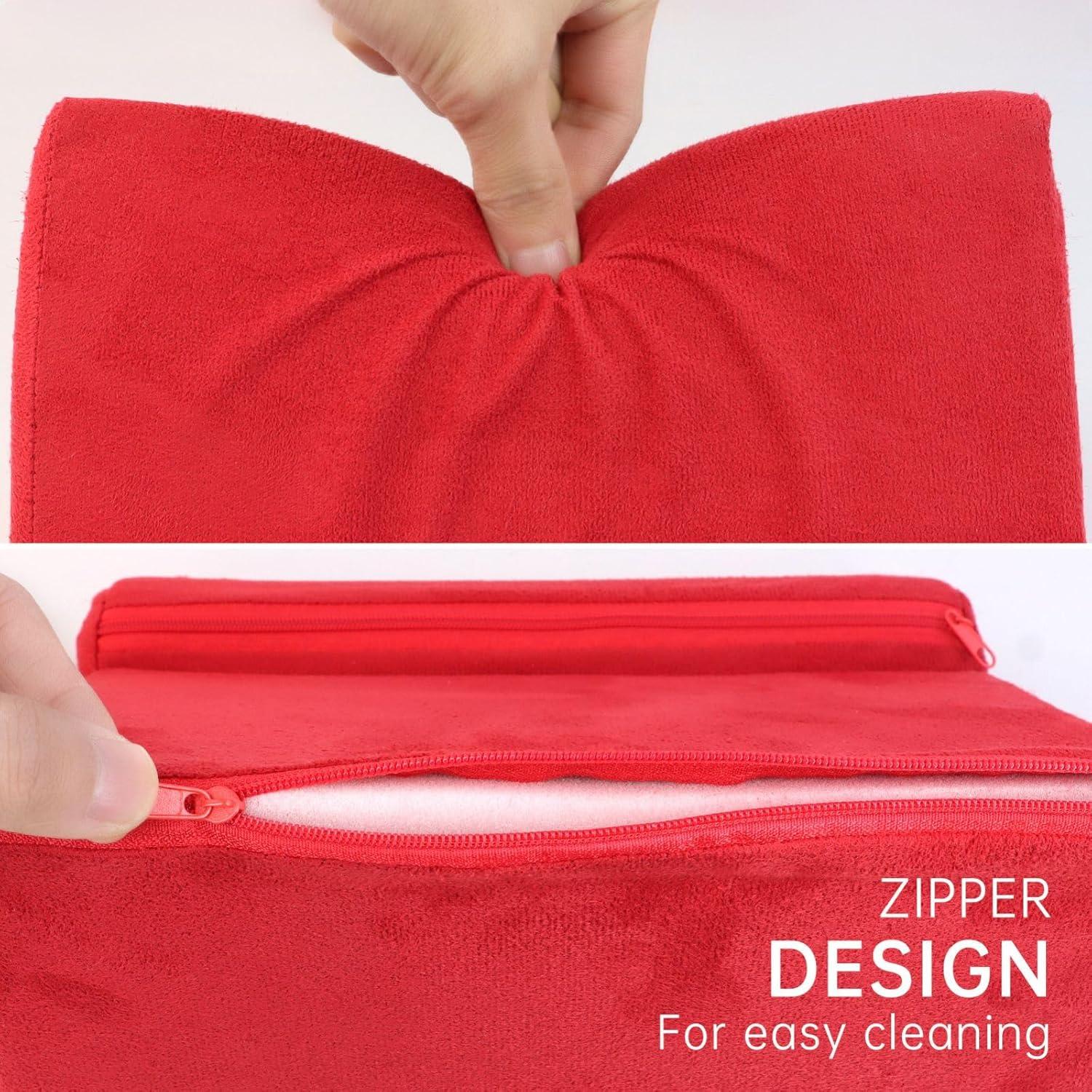 Soporte de Almohada para Tablet Kelepu - Tela de Ante Rojo