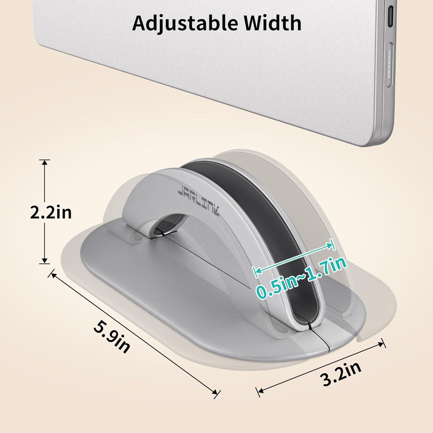 Soporte Vertical para Laptop JARLINK Ajustable Aluminio Plata