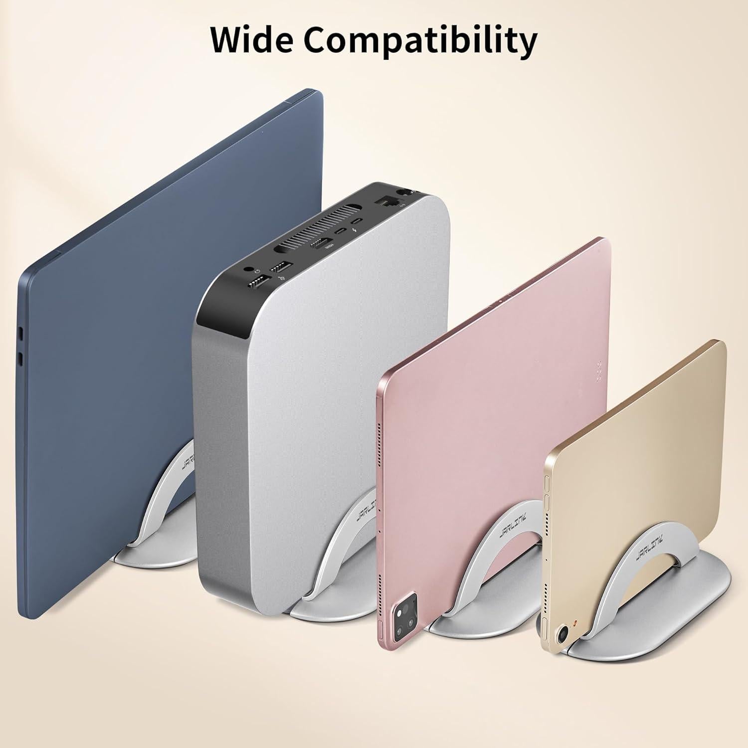 Soporte Vertical para Laptop JARLINK Ajustable Aluminio Plata