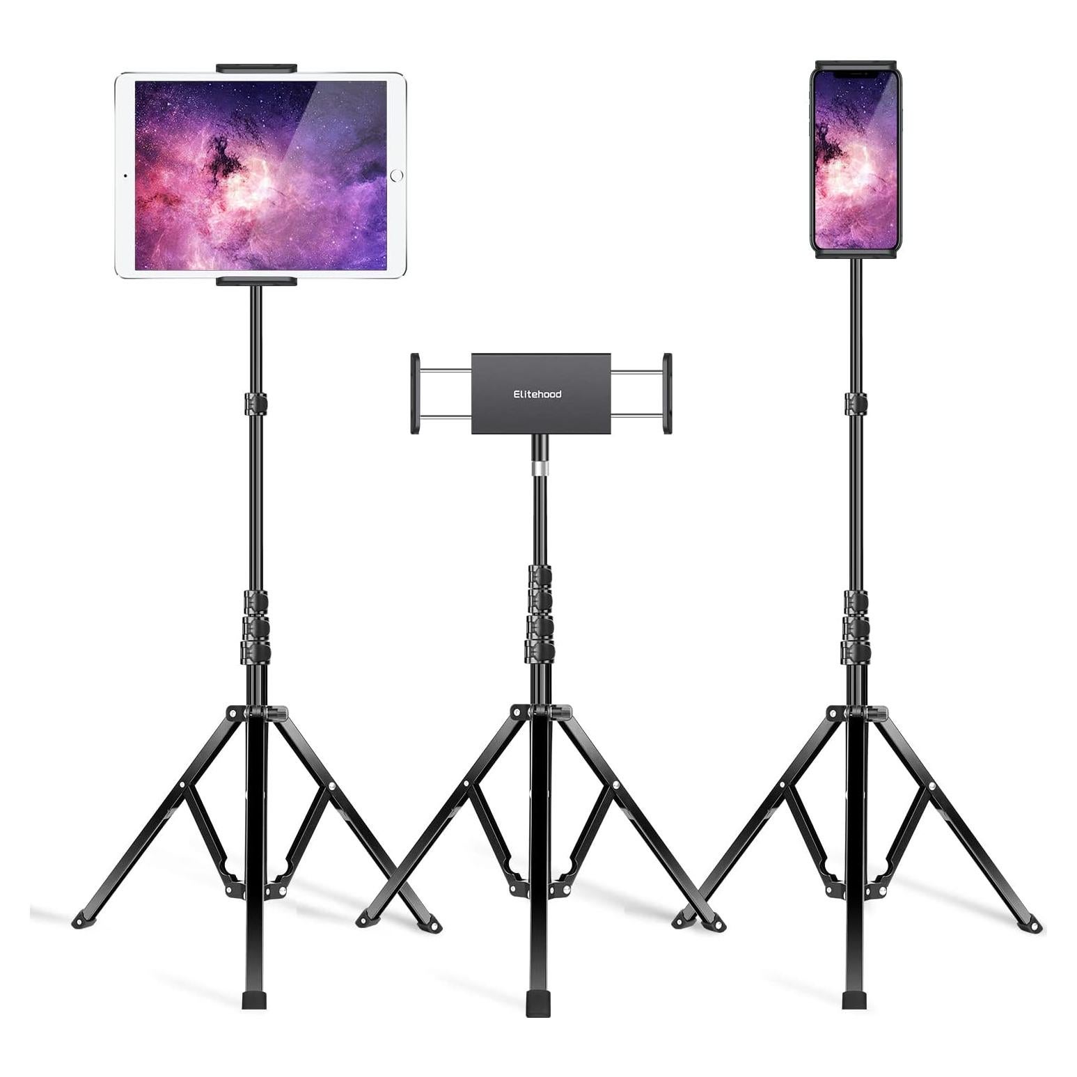 Soporte de Aluminio para iPad Elitehood 65" Ajustable Negro