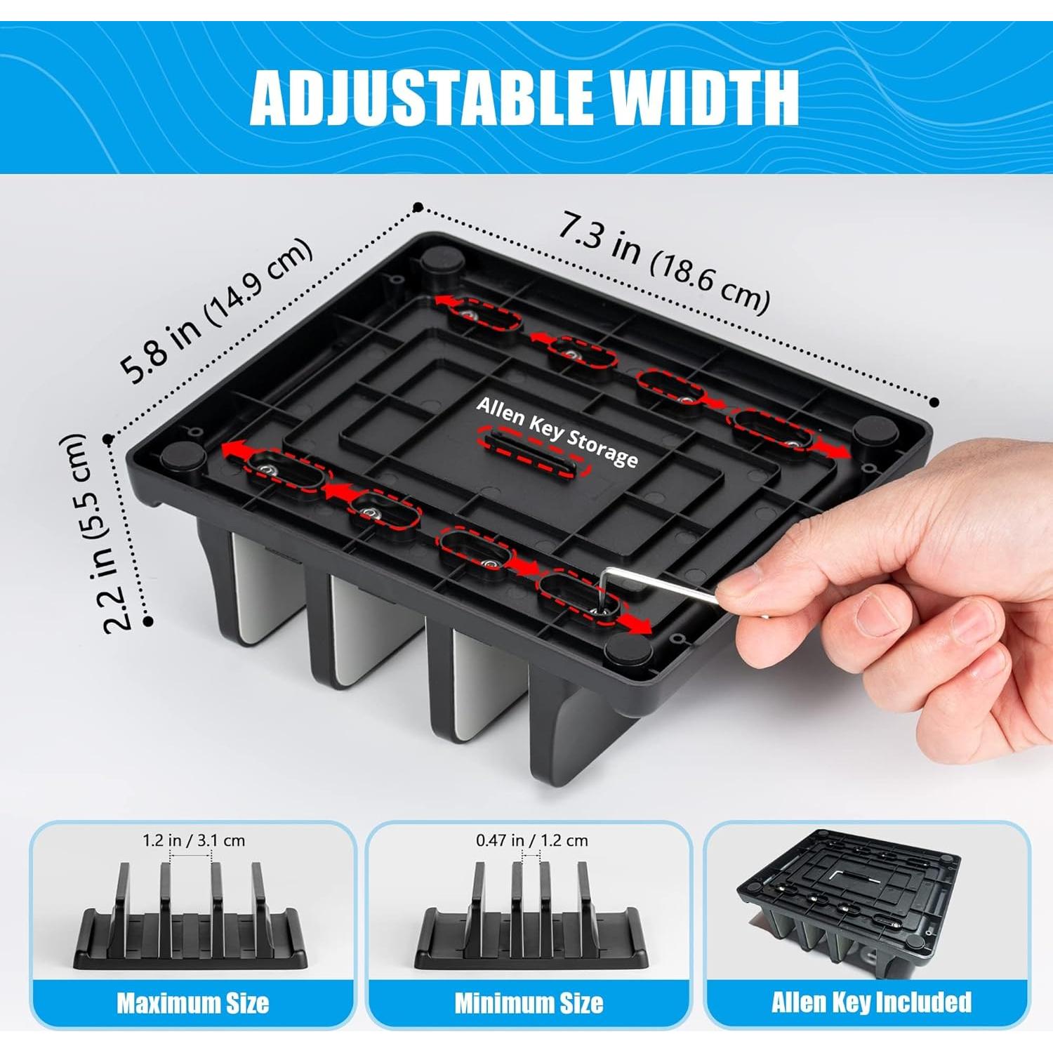 Soporte Vertical para Laptop Ryvlan 3 Ranuras Ajustable