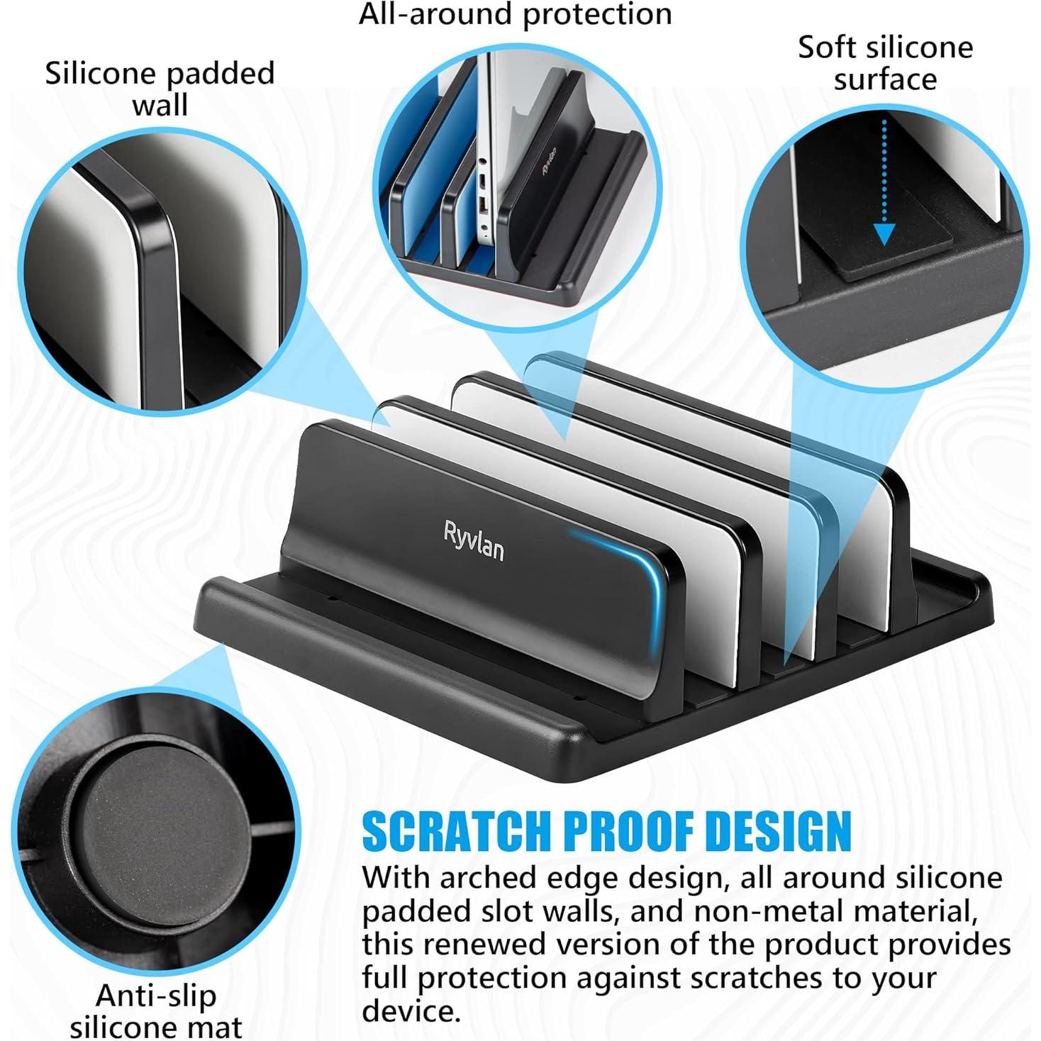 Soporte Vertical para Laptop Ryvlan 3 Ranuras Ajustable