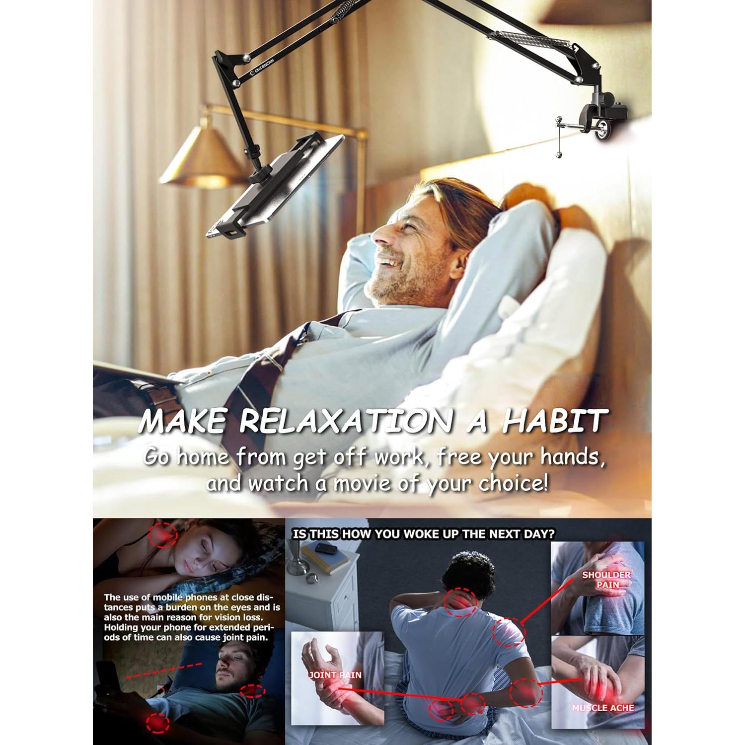 Soporte Plegable para Tableta CACENCAN Negro 4.5-13.5" Ajustable