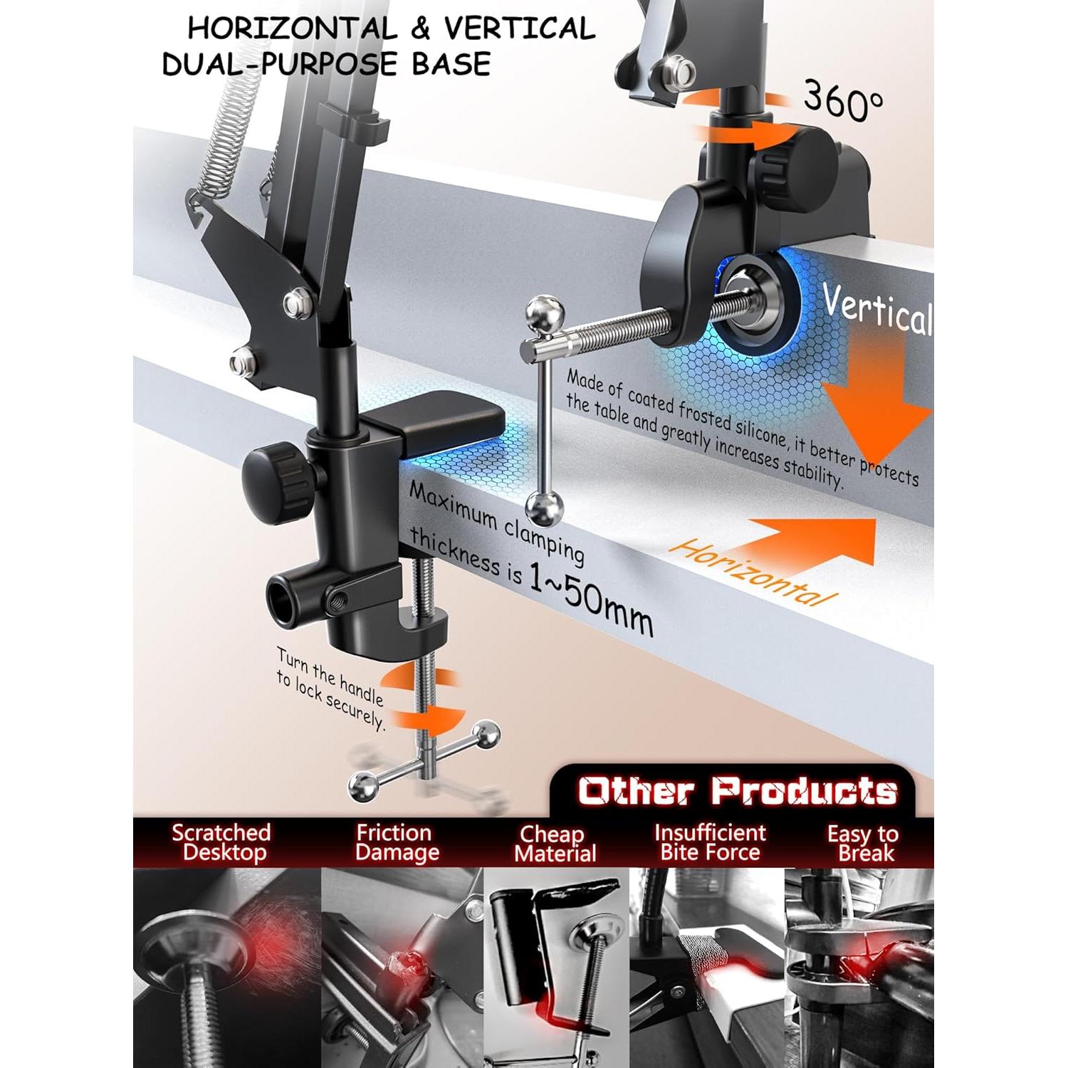 Soporte Plegable para Tableta CACENCAN Negro 4.5-13.5" Ajustable