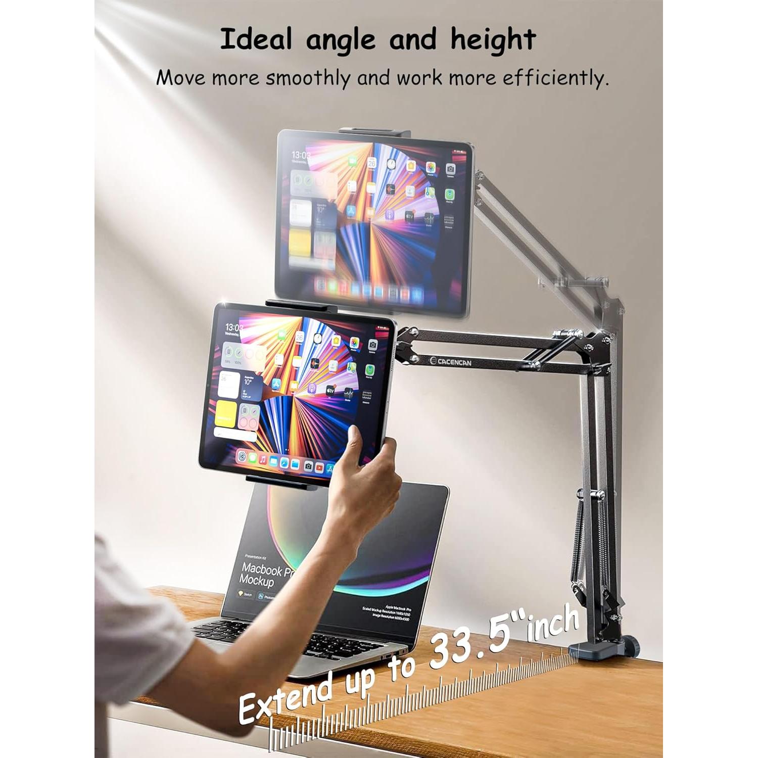 Soporte Plegable para Tableta CACENCAN Negro 4.5-13.5" Ajustable