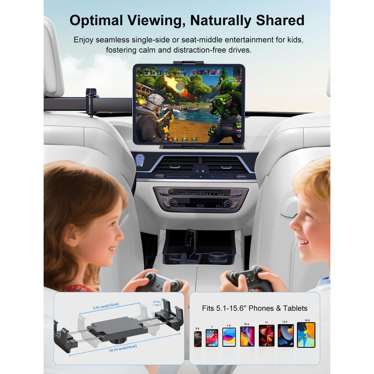 Soporte de Tableta PLDHPRO para Reposacabezas de Coche 5.1-15.6"