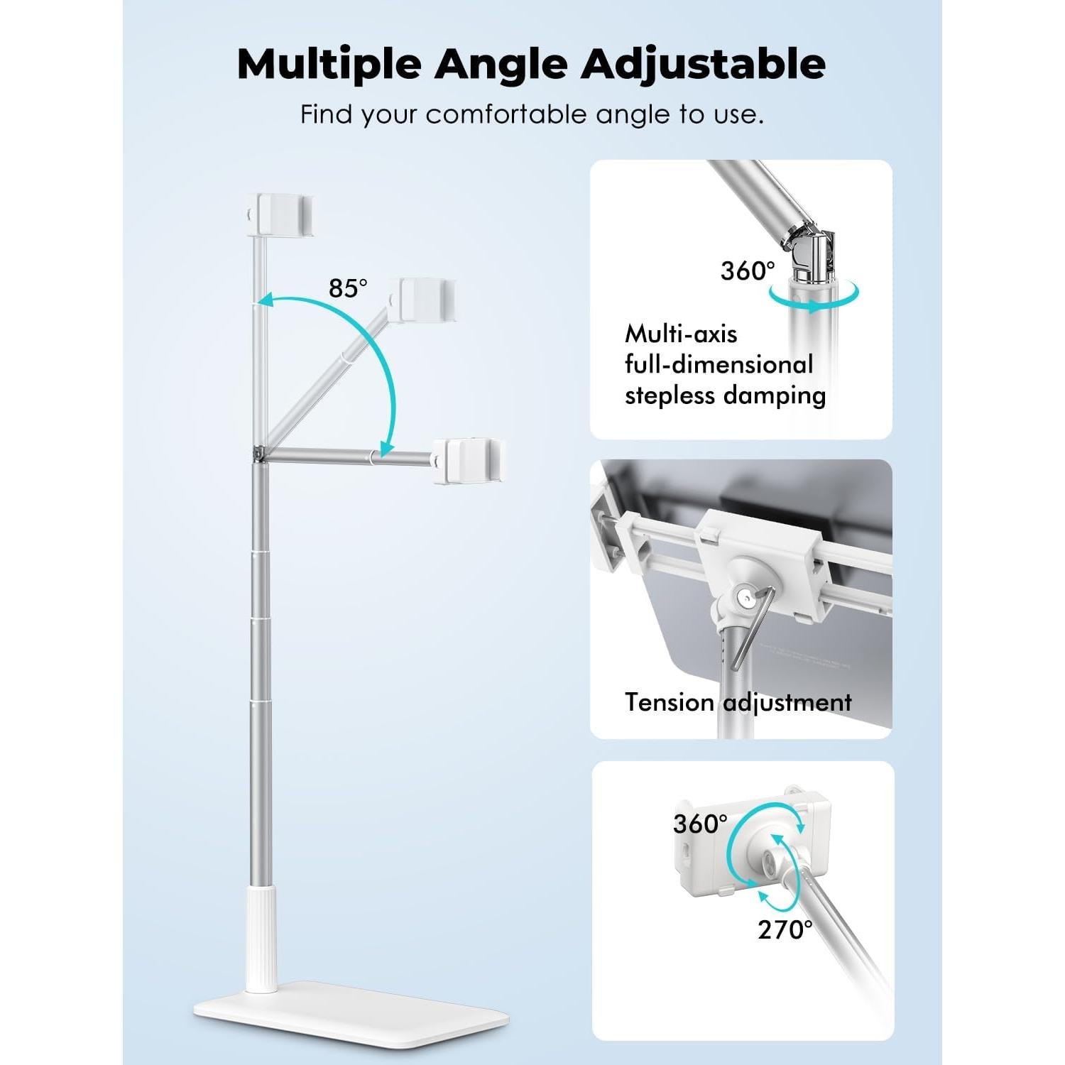 Soporte de Piso Viozon para Tableta y Teléfono Ajustable 360°