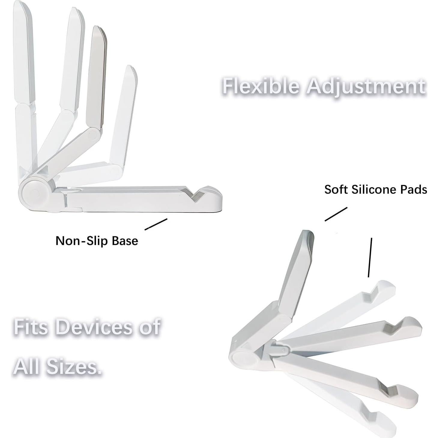 Soporte para Tabletas Ajustable NBZW - 2 Piezas, Blanco y Negro