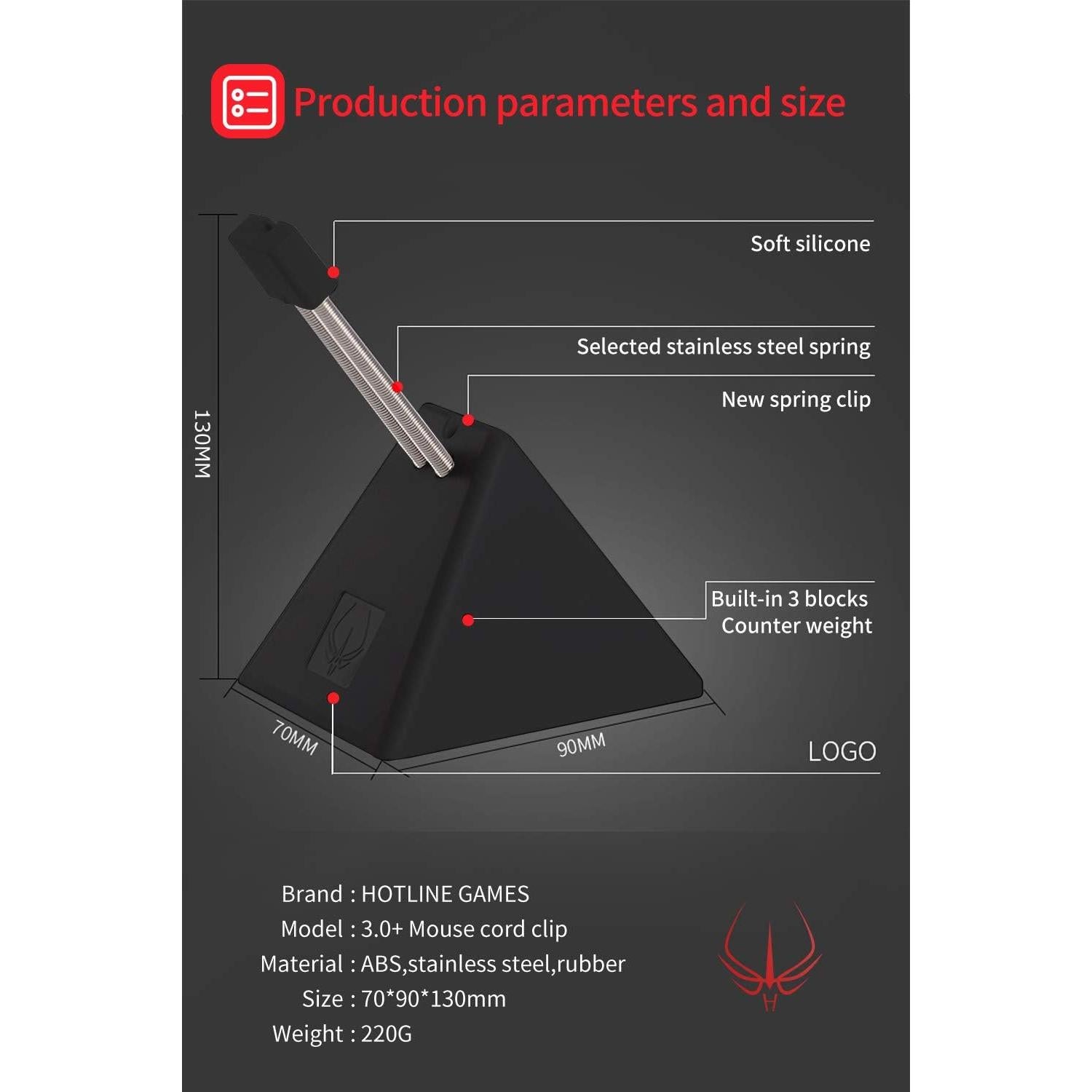 Soporte para Ratón Hotline Games 3.0+ Blanco - Gestión de Cables