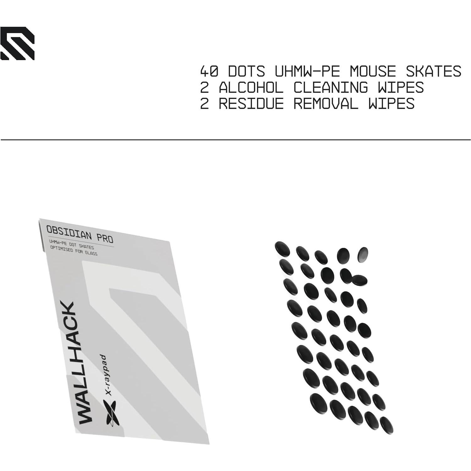 SkyPAD Wallhack Pro UHMW-PE Mouse Dot Skate | Built for Precision-Minded Gamers | Lasting Performance and Smooth Movement, Black