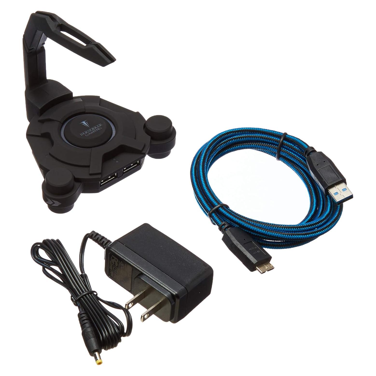 Soporte para Ratón Gaming Narfi con Hub USB 3.0 y LED Azul