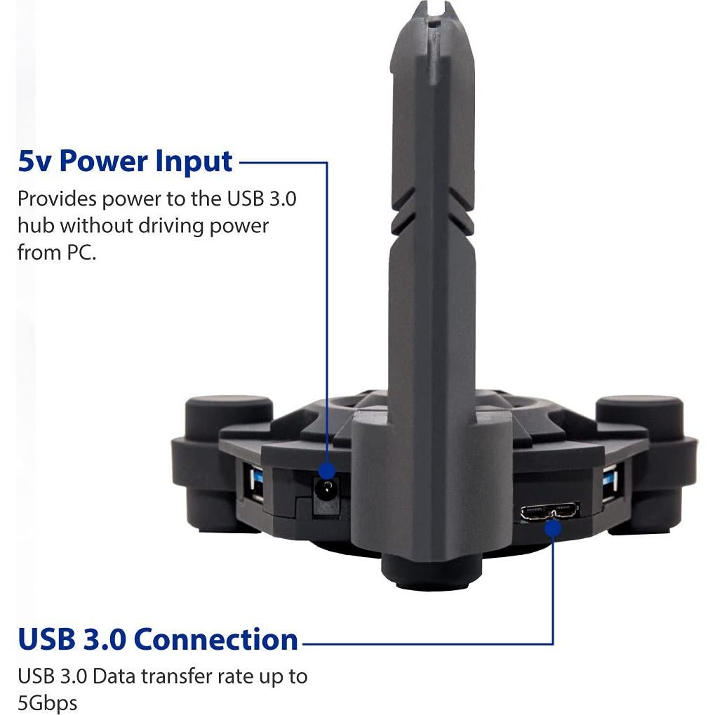 Soporte para Ratón Gaming Narfi con Hub USB 3.0 y LED Azul