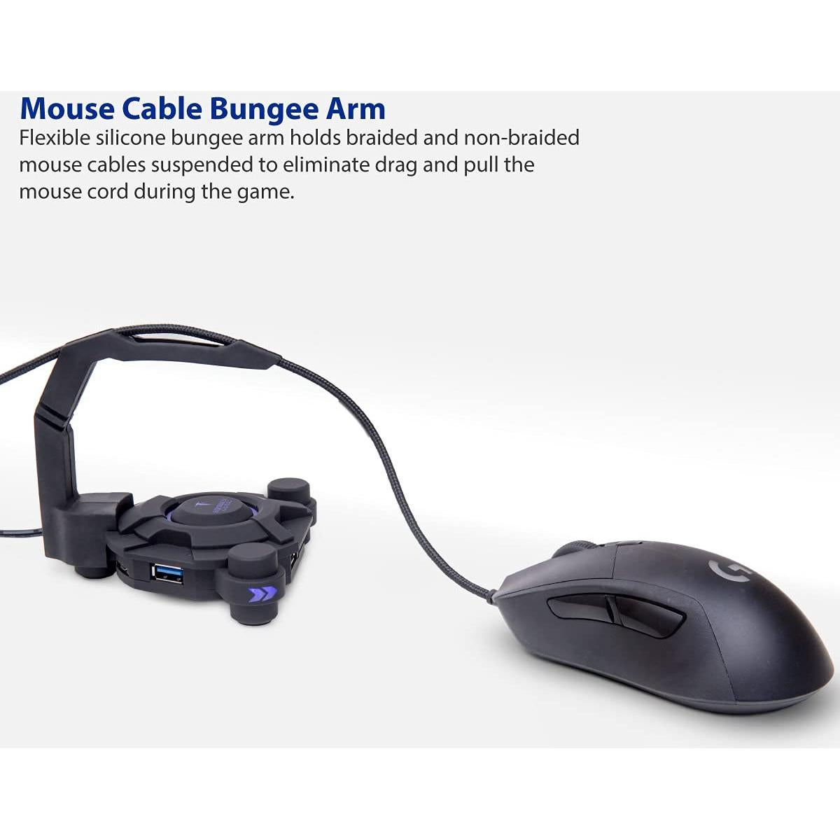 Soporte para Ratón Gaming Narfi con Hub USB 3.0 y LED Azul
