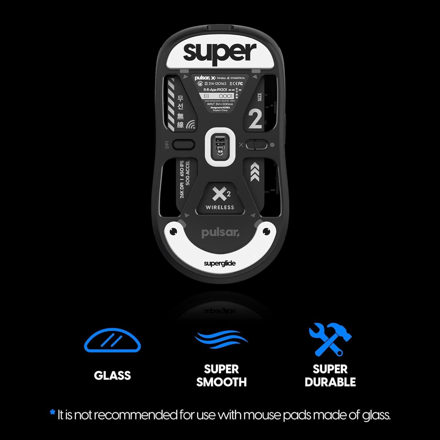 Superglide 2 - Superficie de Vidrio Templado para Ratón Pulsar