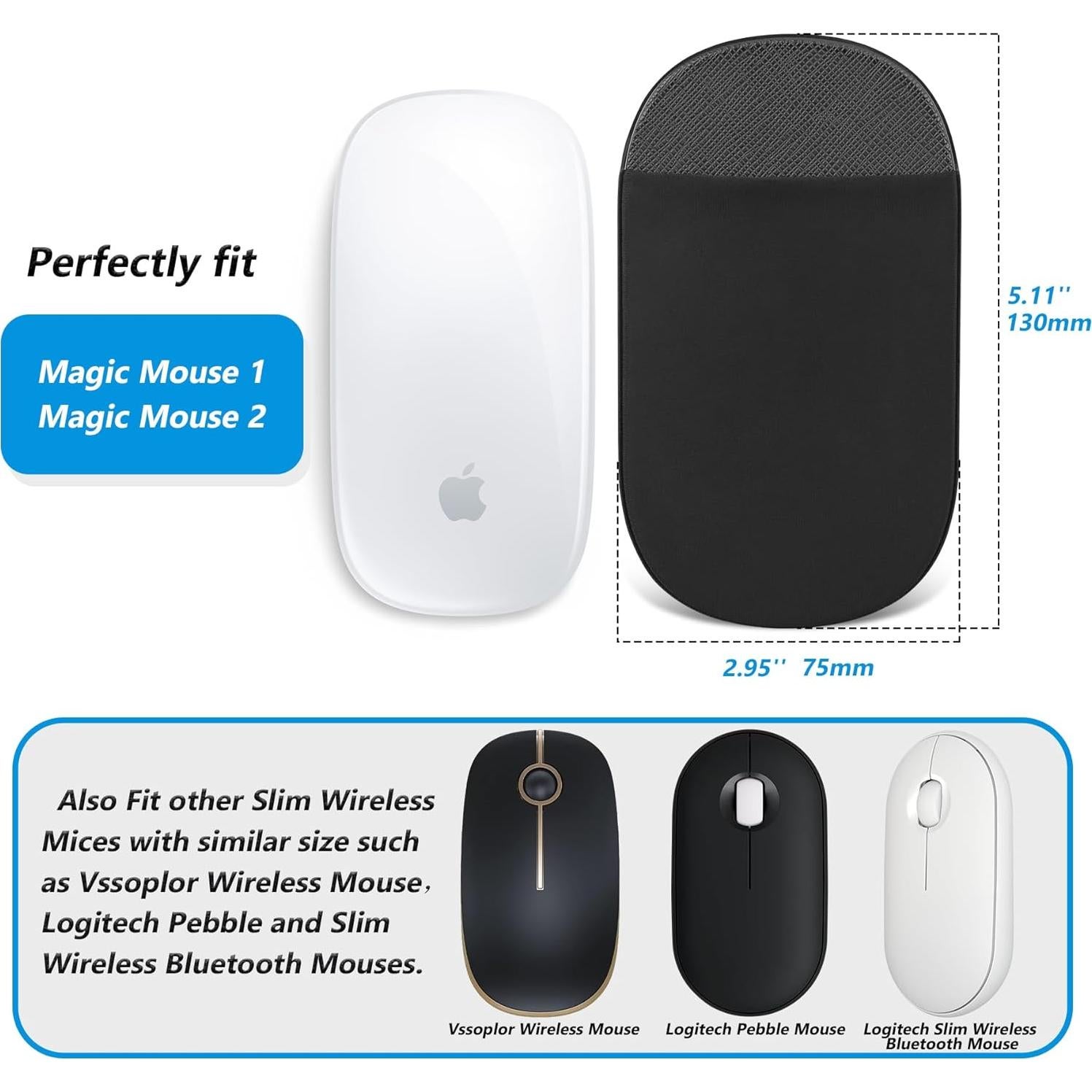 Soporte para Mouse Lacdo Adhesivo Universal Negro 13x7.5cm