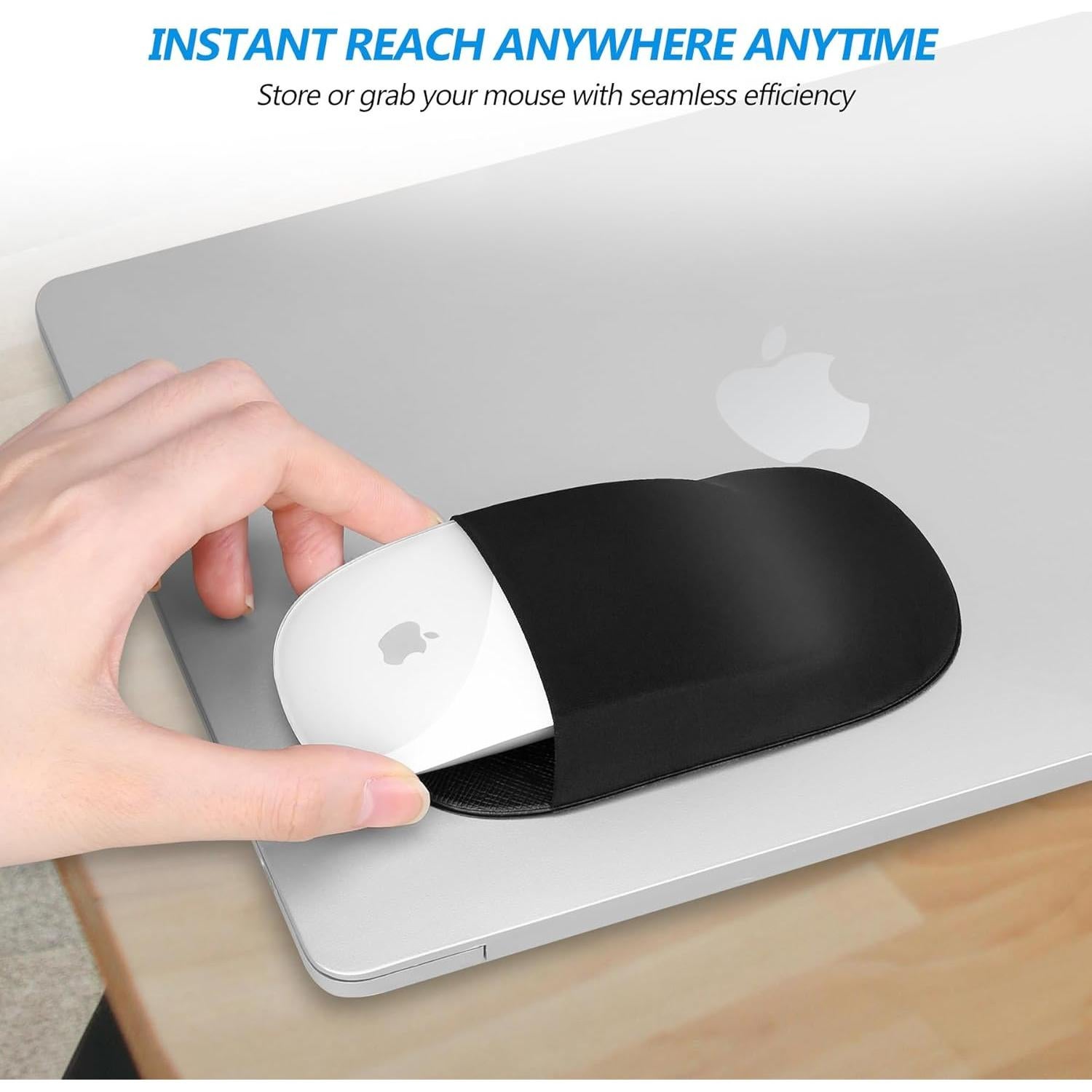 Soporte para Mouse Lacdo Adhesivo Universal Negro 13x7.5cm