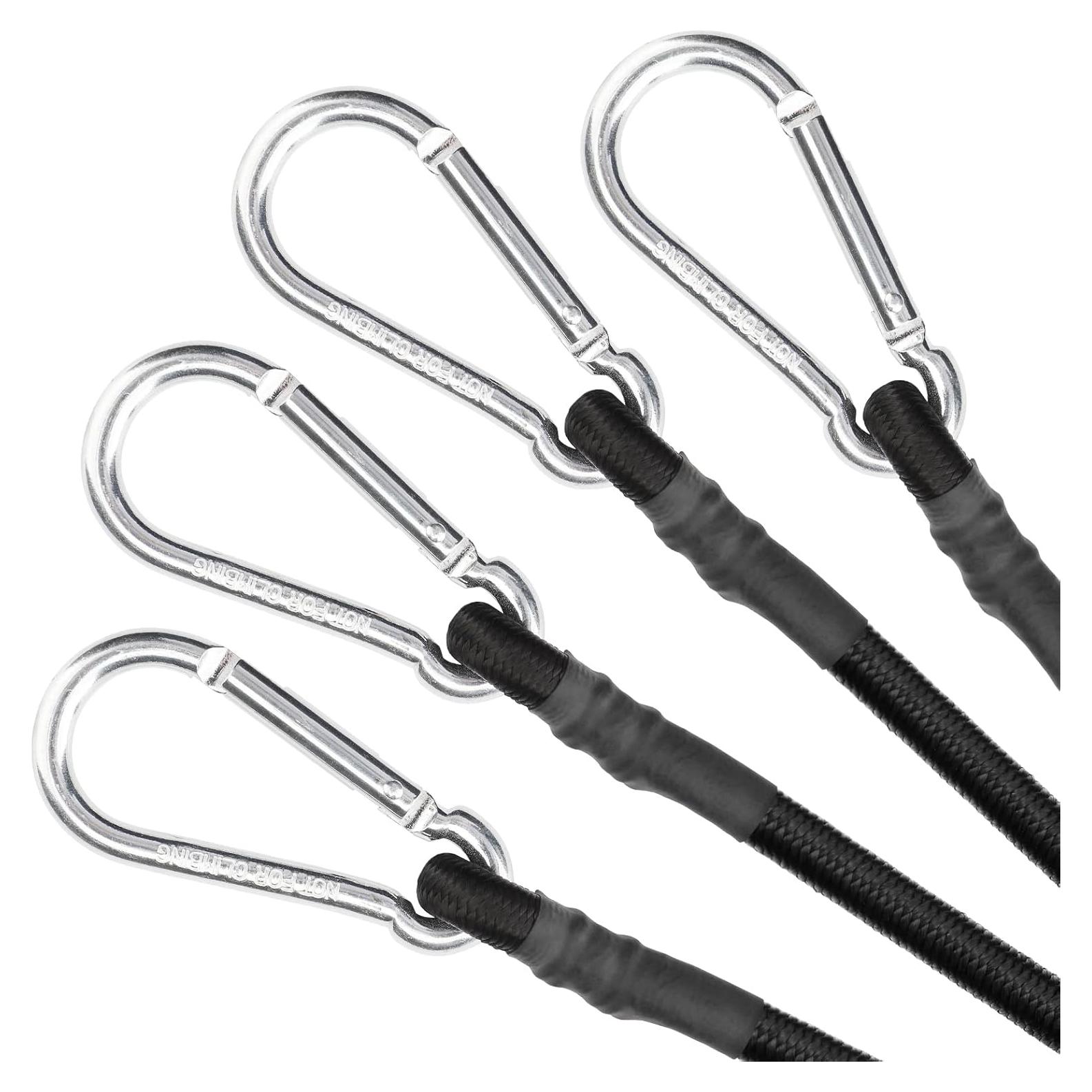 Cuerdas elásticas ZHOUBIN 45.72 cm con ganchos carabiner 4 piezas