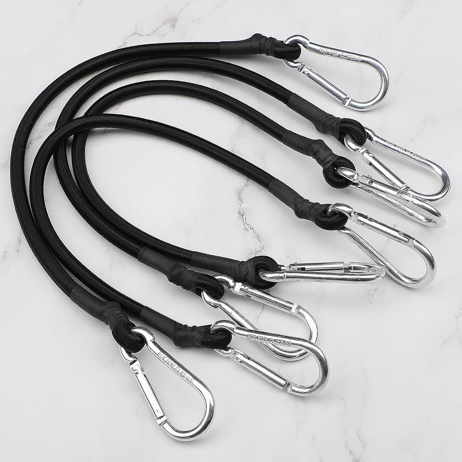 Cuerdas elásticas ZHOUBIN 45.72 cm con ganchos carabiner 4 piezas